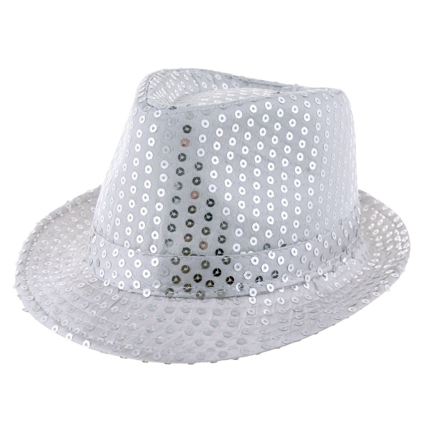 Funny Fashion Kostüm Popstar Hut mit Pailletten – Glitzer Partyhut