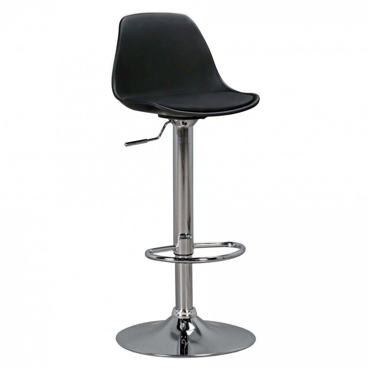 Amstyle Barhocker SPM2.001 KORSIKA Kunstleder Schwarz Hocker Sitzhocker Barstuhl dr (Tresenhocker Kunstleder Schwarz Höhenverstellbar), Tresenstuhl mit Fußablage, Barstuhl Drehbar