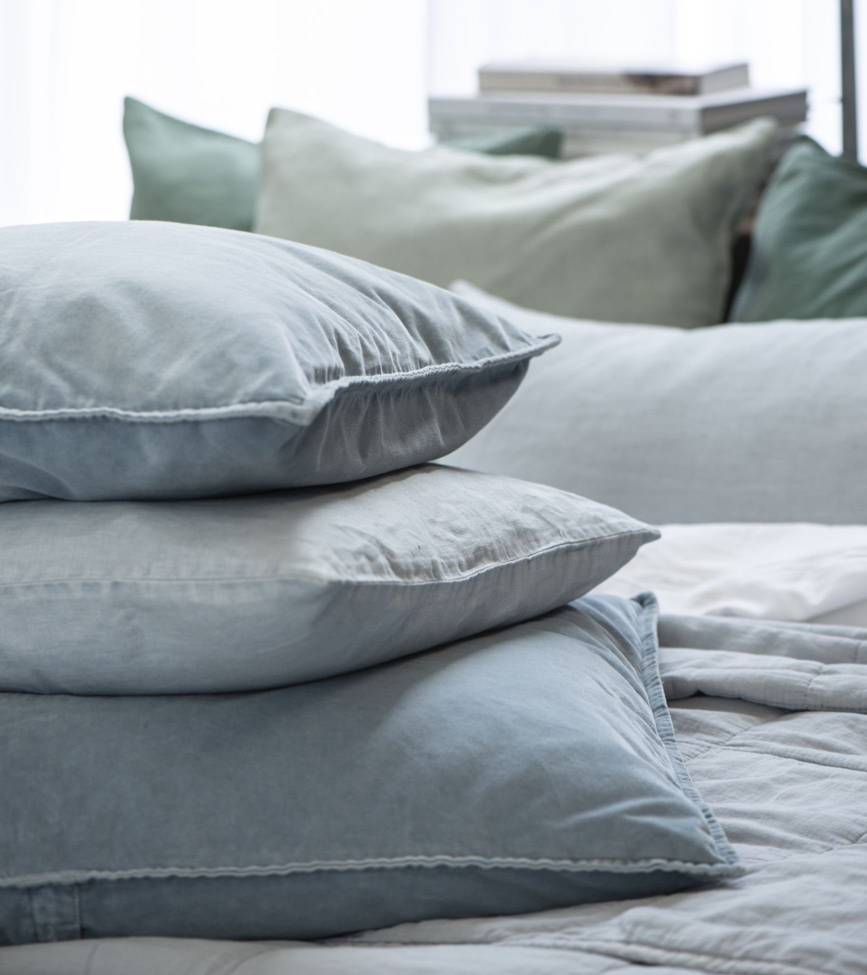 Ib Laursen Kissenhülle Ib Laursen - Kissenbezug Hellblau Blau 52x52cm Samt günstig online kaufen