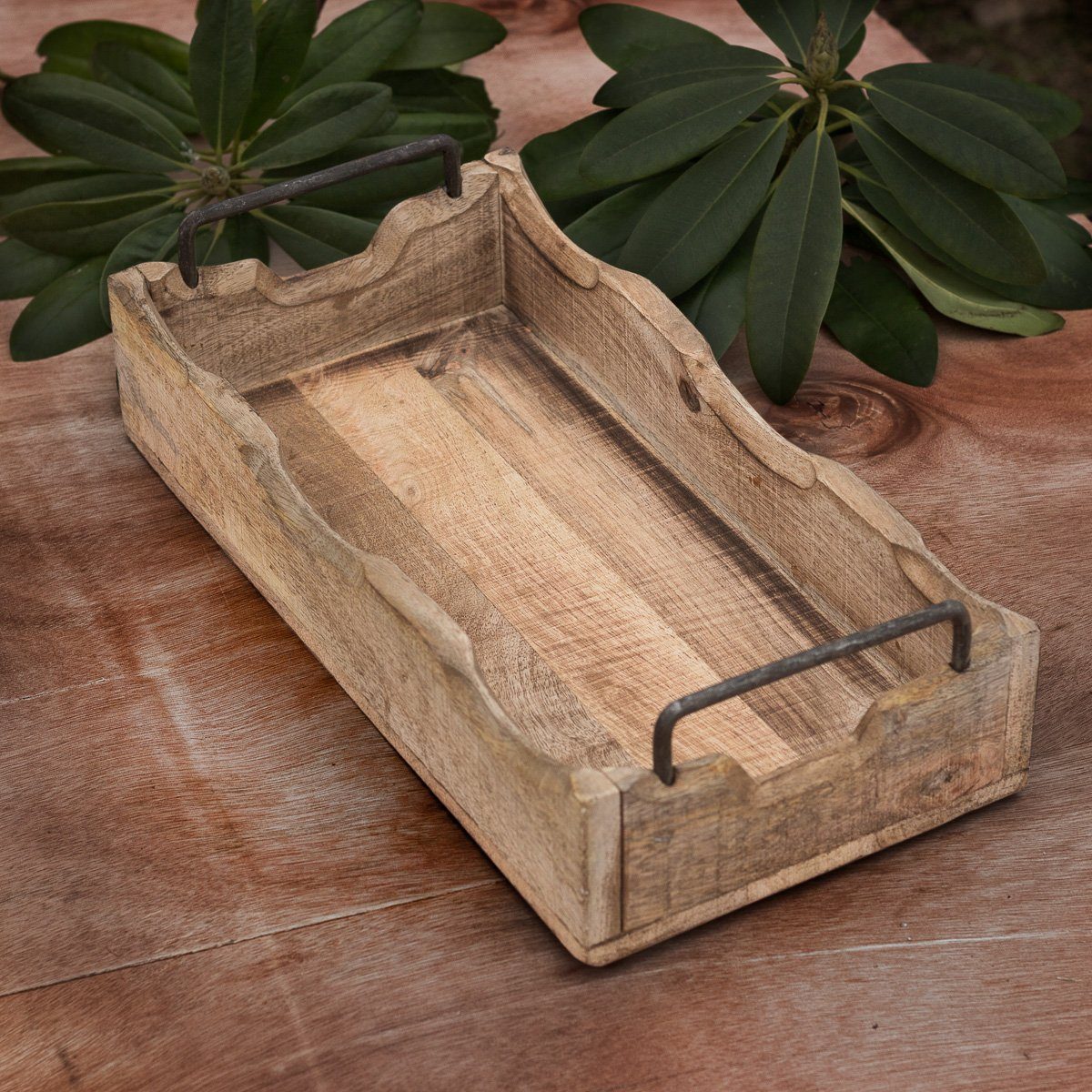 Antikas Wanddekoobjekt Teeservices mit Metallgriff, Rustikales Tablett, Ser günstig online kaufen