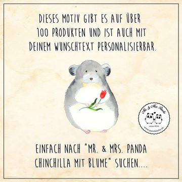 Mr. & Mrs. Panda Tasse Chinchilla Blume - Transparent - Geschenk, Gute Laune, Büroalltag, Ou, Edelstahl, Karabinerhaken
