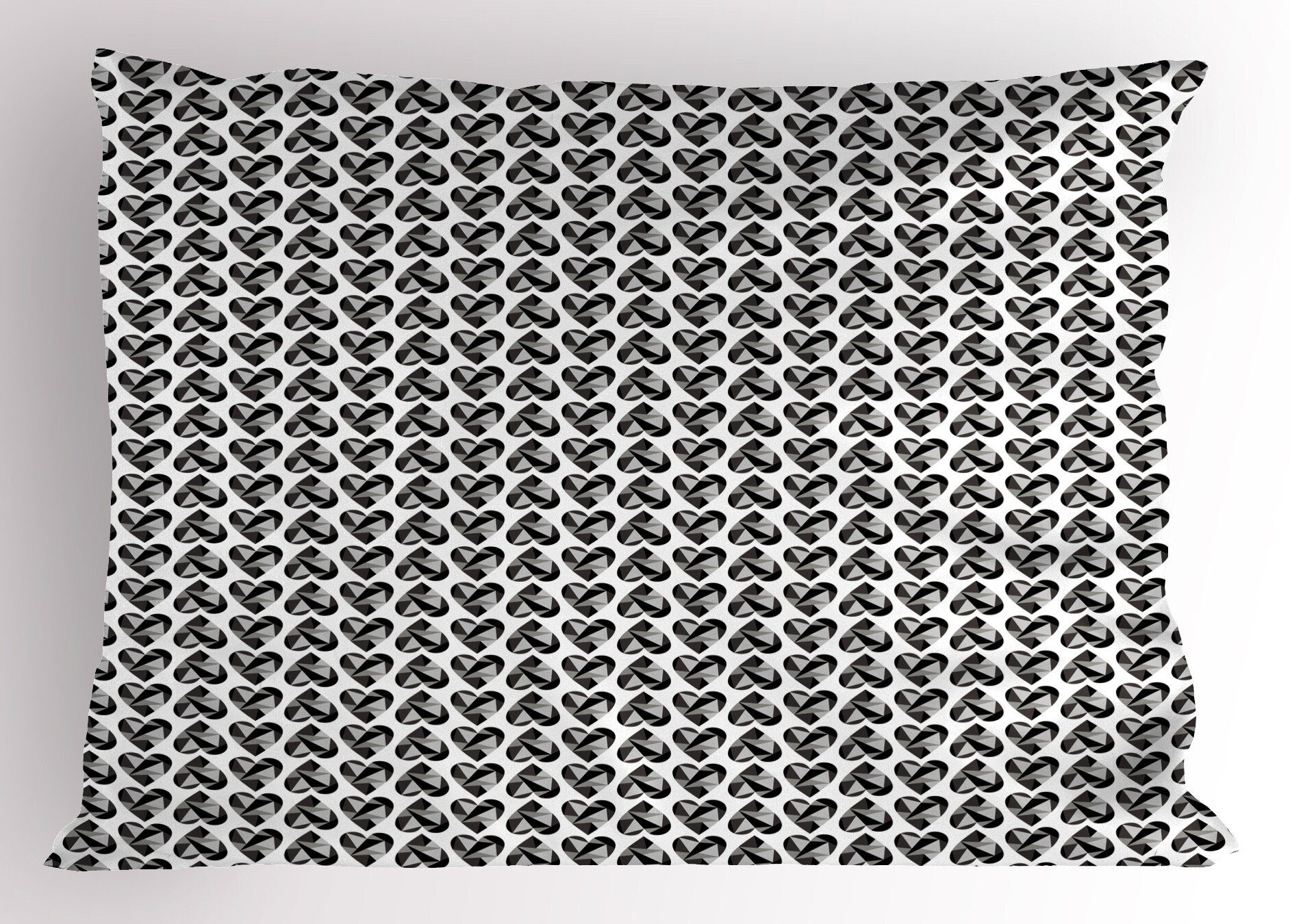 Stück), Kissenbezüge Gedruckter King Dekorativer Geometric Herzen Abakuhaus (1 Standard Design-Polygonal Kissenbezug, Size