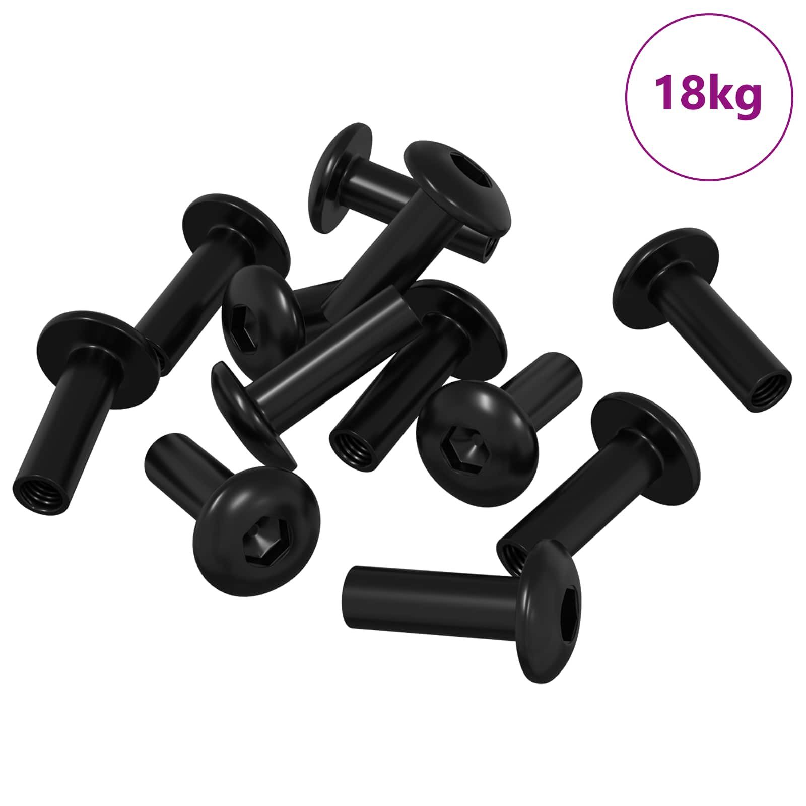 vidaXL Muttern Hülsenmuttern 8451 pcs Schwarz Metall, (8451-St)