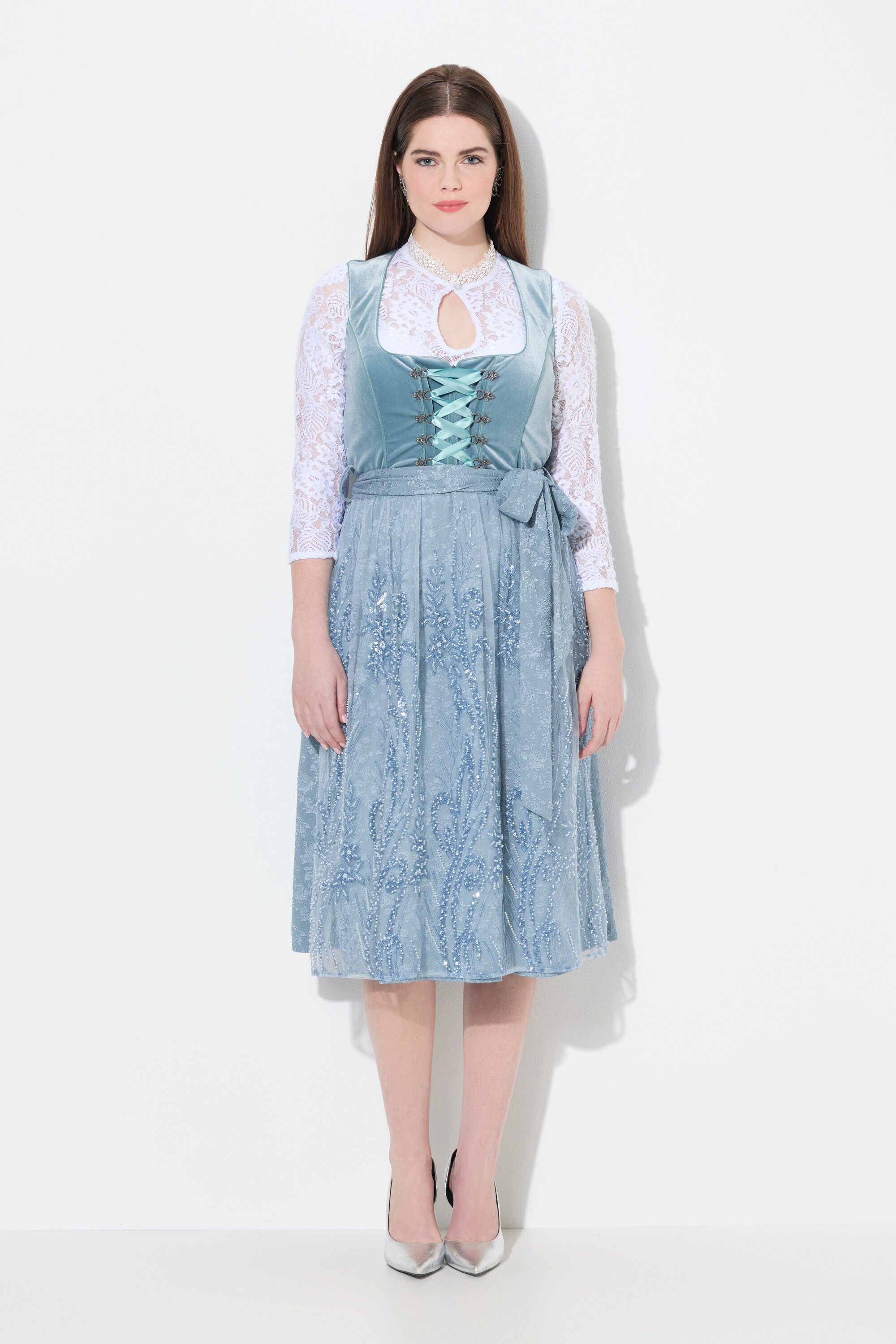 Ulla Popken Dirndl Dirndl Stickerei Schnürung günstig online kaufen