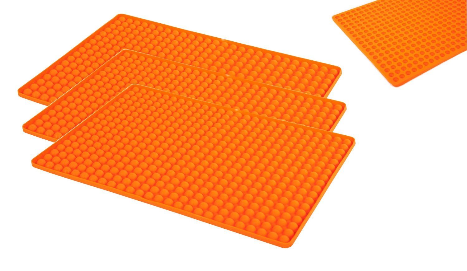 BURI Ausrollmatte 3 Stück Backunterlage Backpapier Teigmatte Backmatte Teigunterlage Aus, Silikon