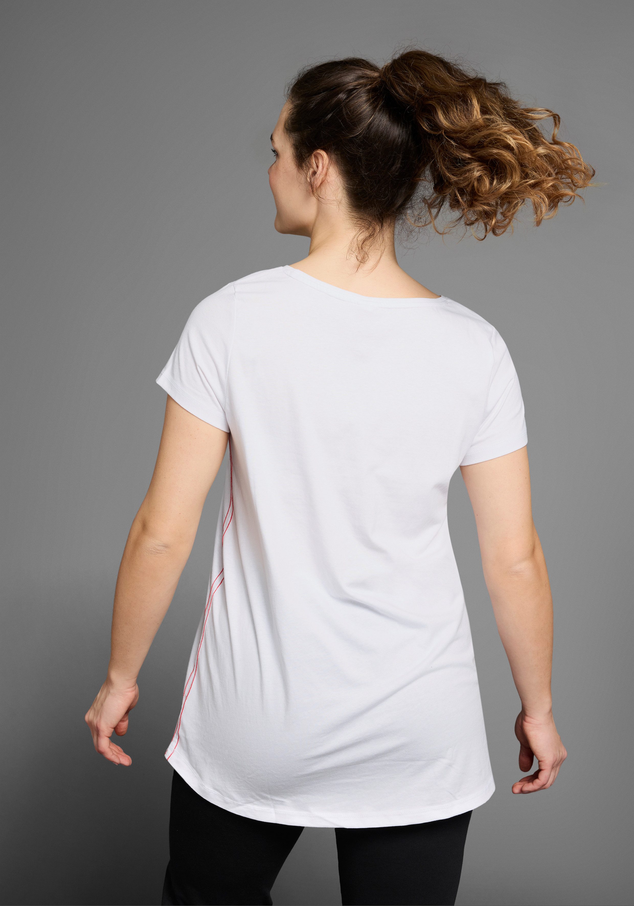 KangaROOS Longshirt (2er-Pack) Kurzarm, figurumschmeichelnde Passform, große Größen