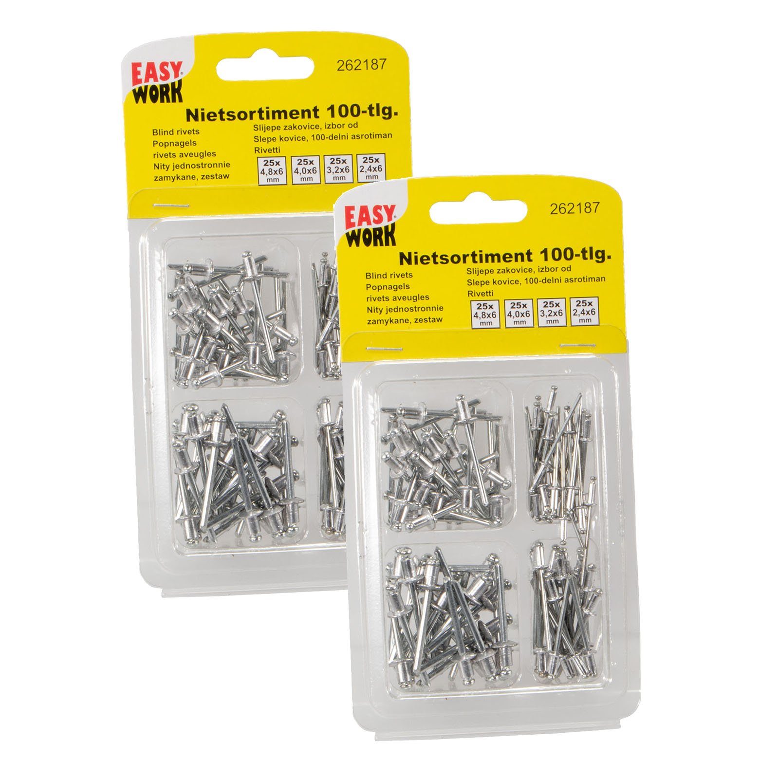 Easy Work Blindniete Blindnieten Sortiment 200 teilig