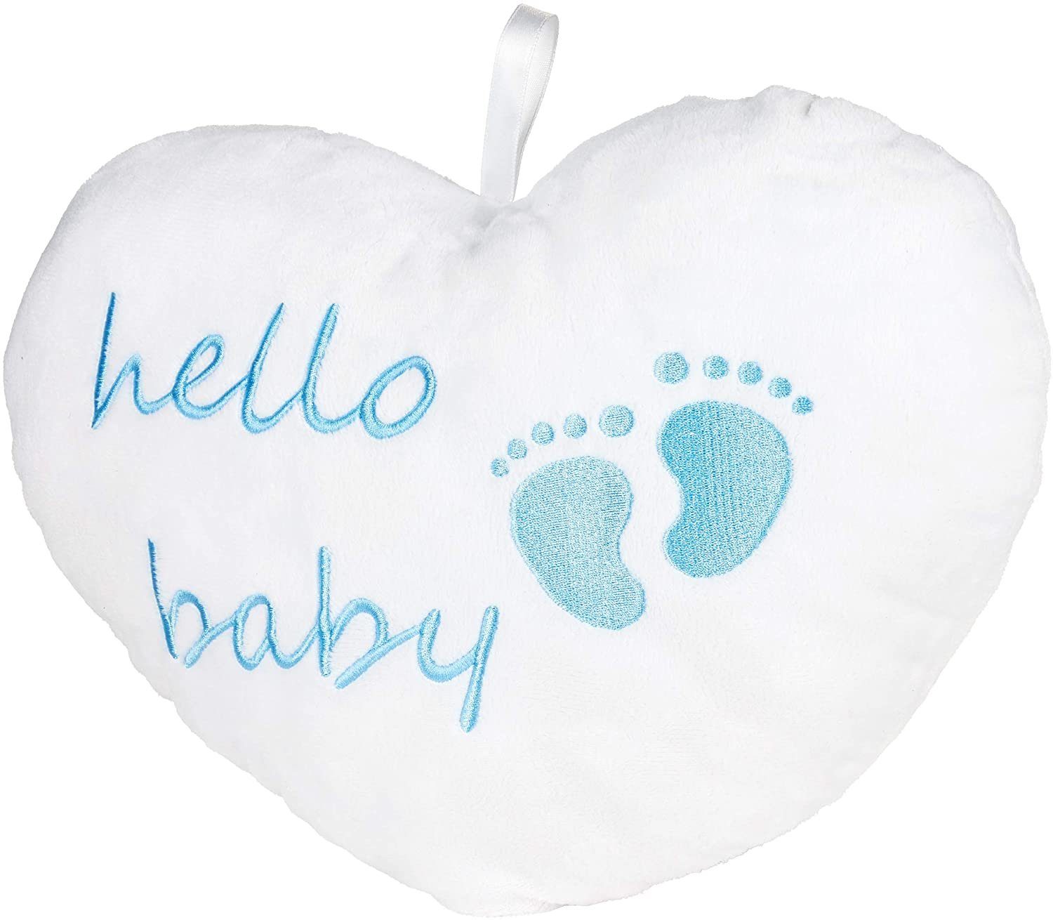 BRUBAKER Dekokissen Plüschherz Hello Baby 25 cm - Babyparty Geschenk zur Ge günstig online kaufen