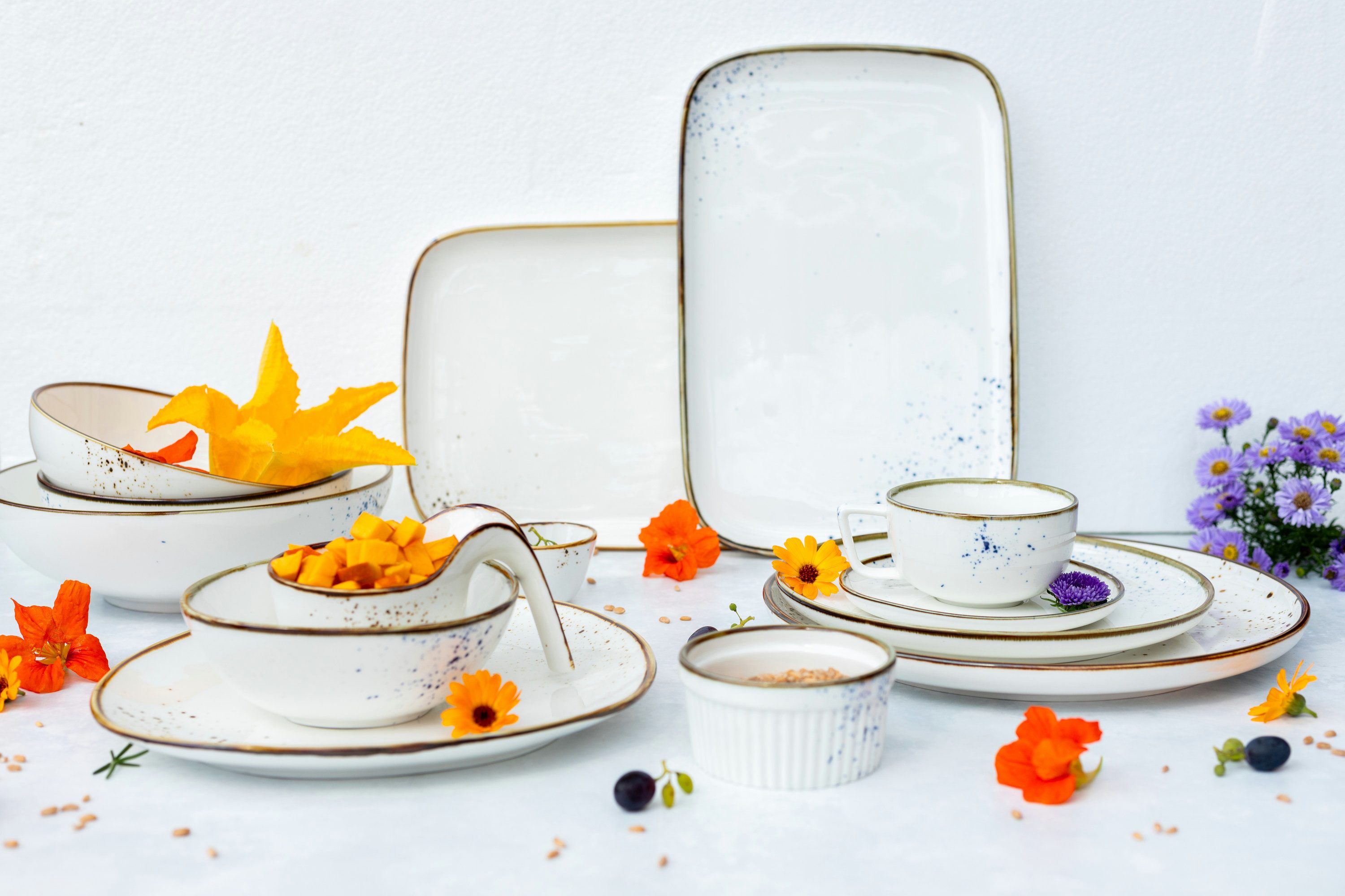 MÄSER Kombiservice PINTAR, Kombiservice, Porzellan (16-tlg), 4 Personen, Porzellan, Geschirr-Set, Service