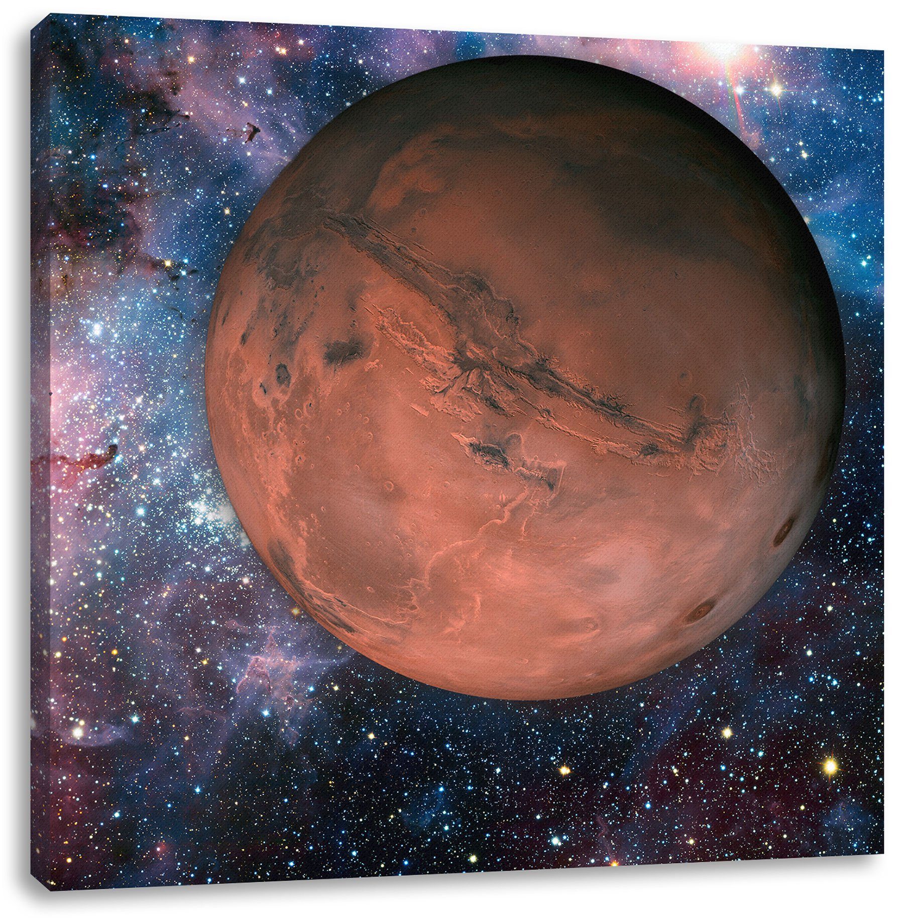 Pixxprint Leinwandbild Mars im Weltall, Mars im Weltall (1 St), Leinwandbild fertig bespannt, inkl. Zackenaufhänger