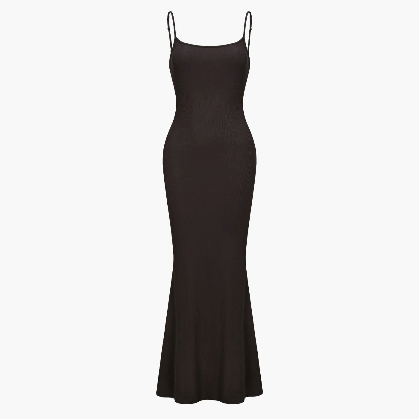 Creamy Fabrics Jerseykleid Ribbed Cami Maxikleid-Ash Brown-L (1-tlg)