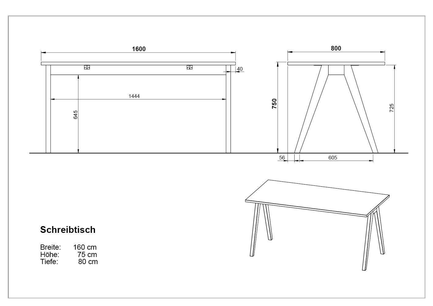 Weiß/Holz PC Tisch Bürotisch KADIMA Schreibtisch Schreibtisch GLAN DESIGN