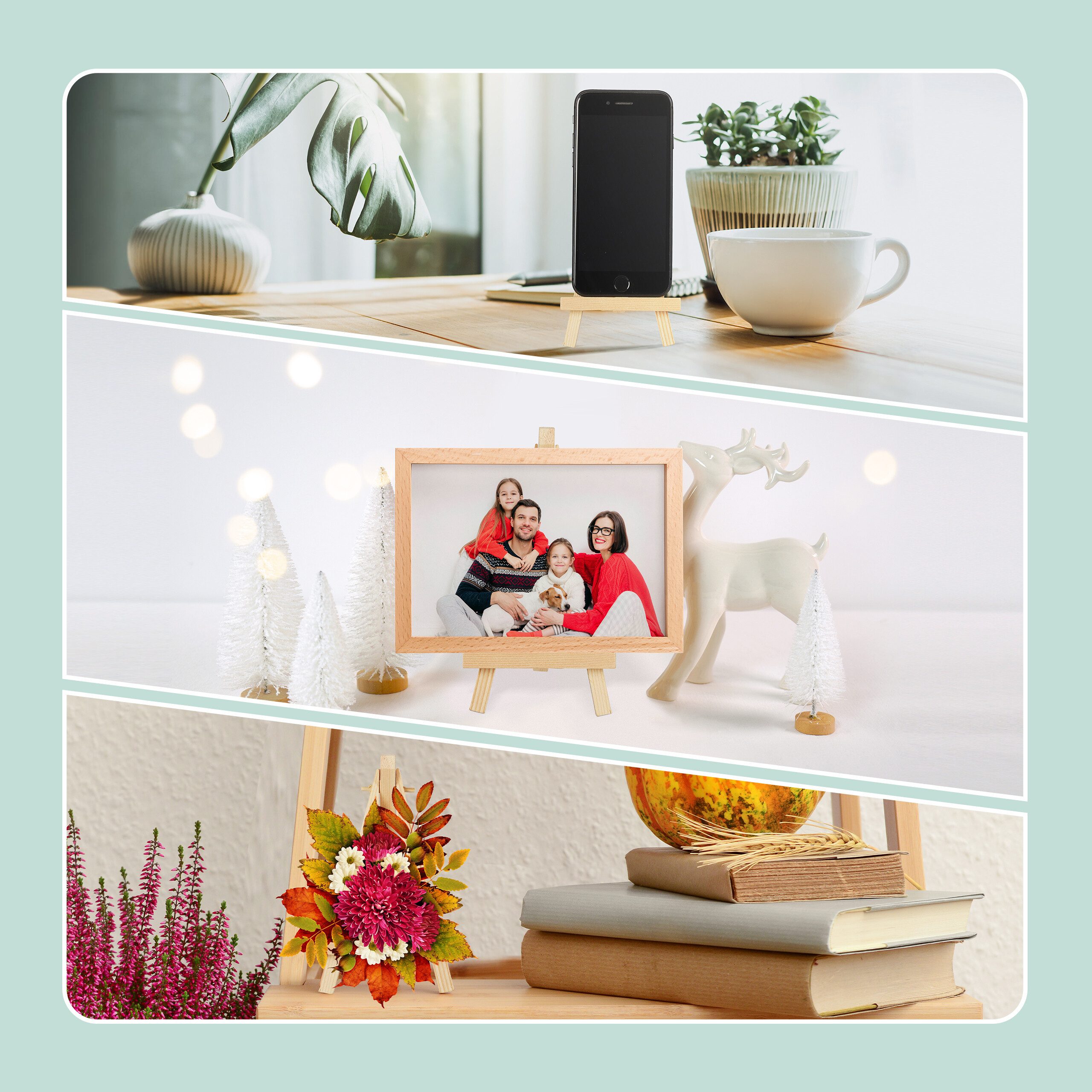 relaxdays Mini Staffelei 24er Set