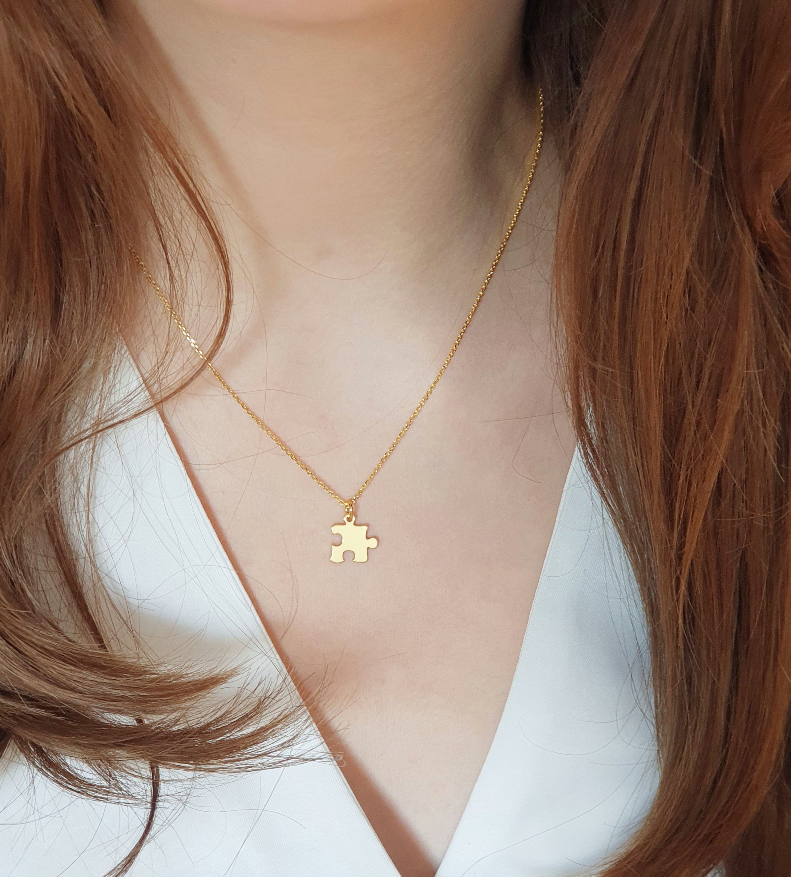 SCHOSCHON Kette mit Anhänger Halskette Puzzleteil 925 Silber vergoldet - Ke günstig online kaufen