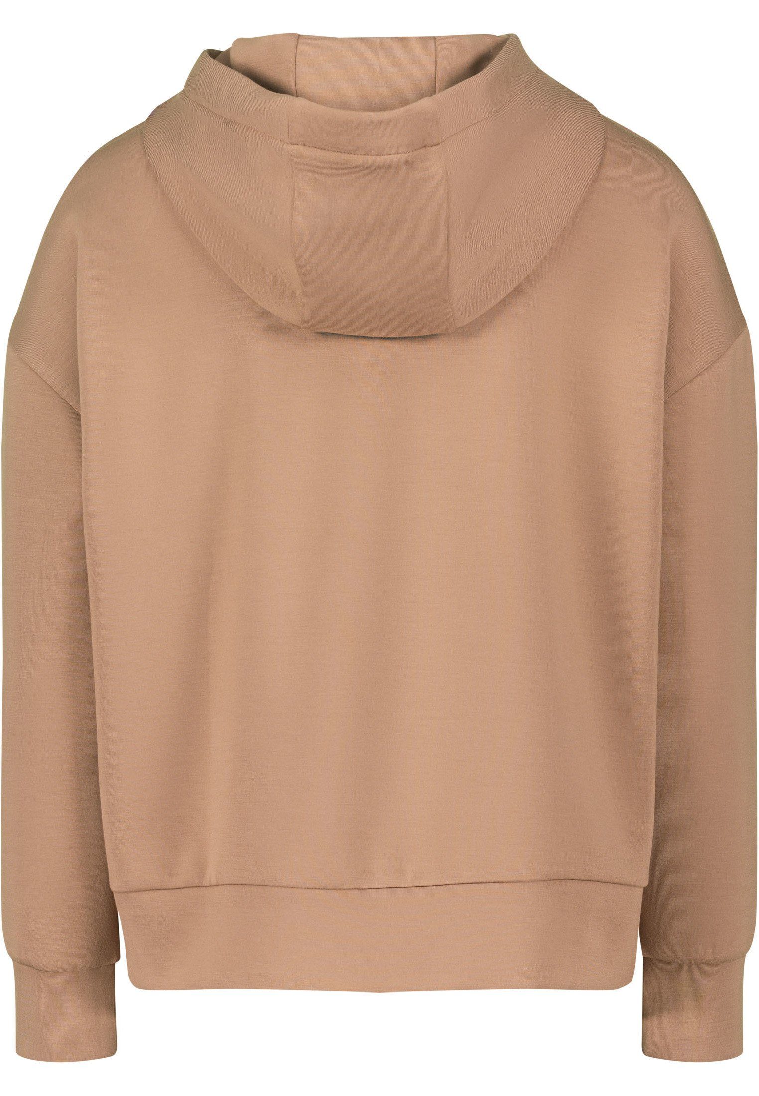 Zero Sweatshirt mit Kapuze Camel (1-tlg) Bindedetail Golden