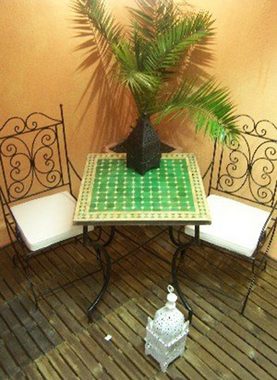 Marrakesch Orient & Mediterran Interior Gartentisch Mosaiktisch 70x70cm, Beistelltisch, Gartentisch, Esstisch, Handarbeit