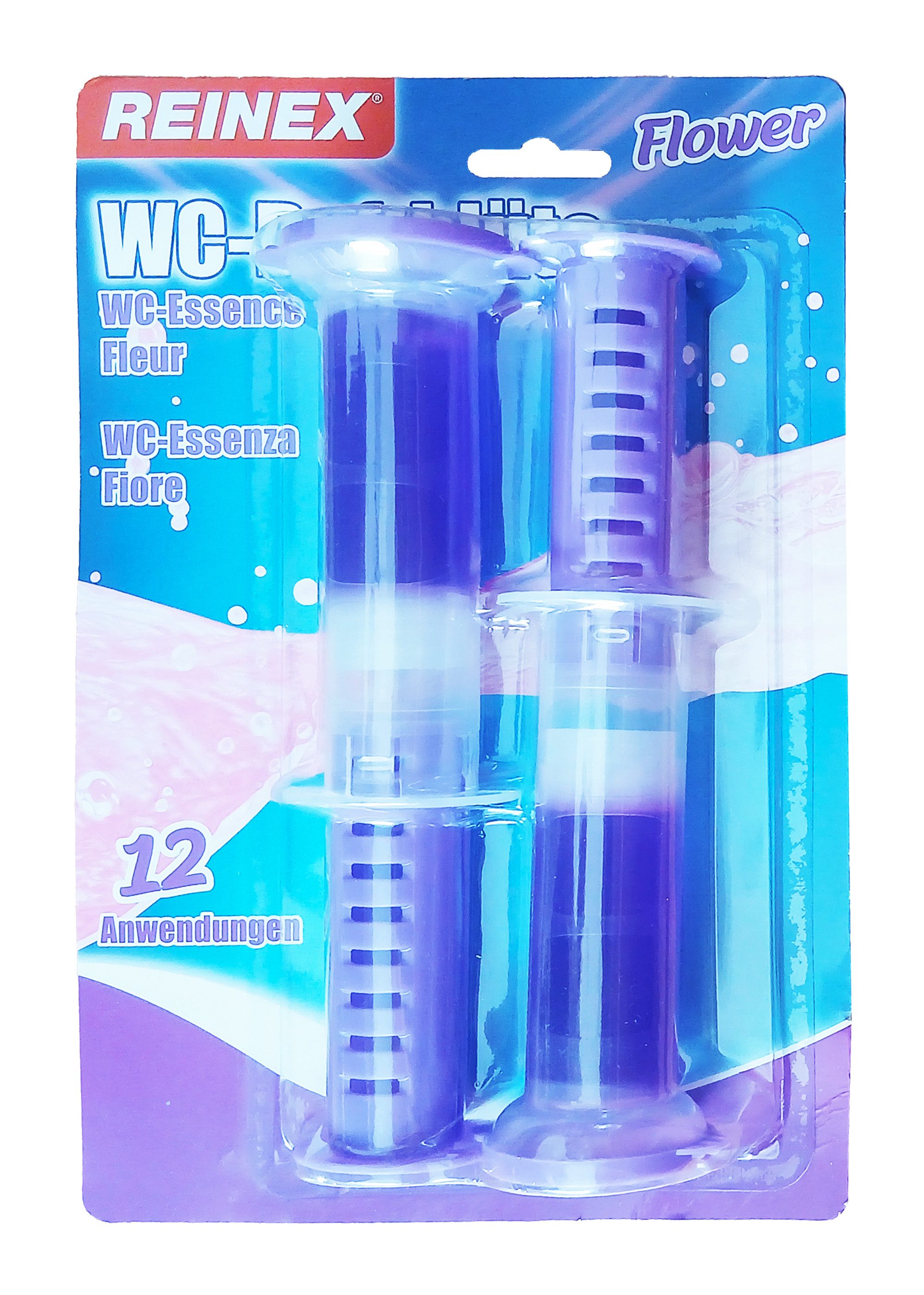 Reinex WC-DUFTBLÜTE 2er Set 75ml Duftstempel Toilettenreiniger 89 (Flower) WC-Reiniger (12-Anwendungen Duftspüler hygienisch für Toilette Frischesiegel)