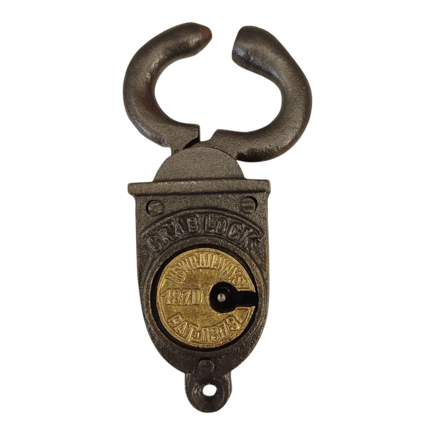 FTWdesign Vorhängeschloss Crab Lock Railway Deko Vorhängeschloss Eisenbahn Krabbenschloss mit