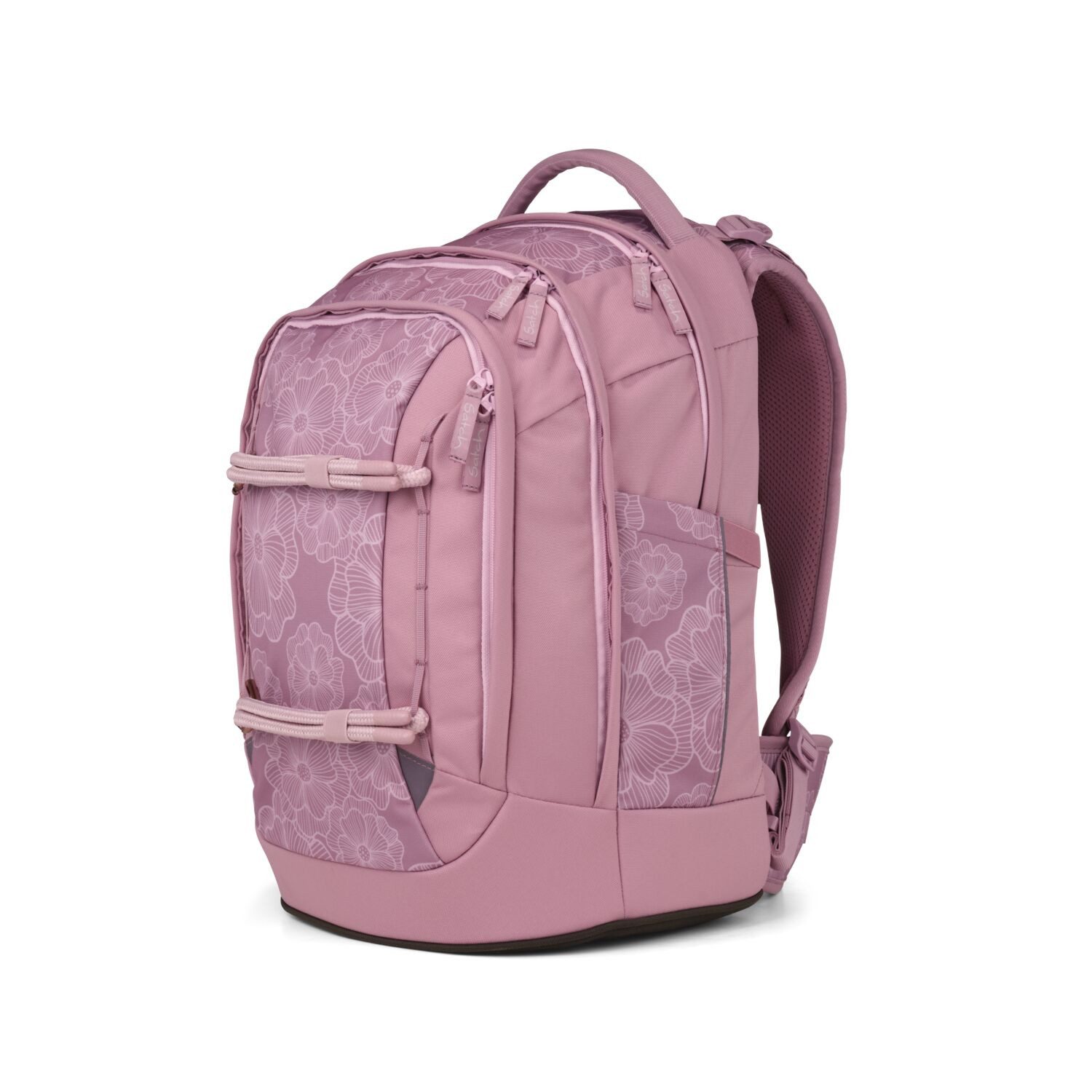 Satch Schulranzen Schulrucksack-Set PACK Magnolia Dream 3-teilig (3-teilig), ergonomisch, Your-Size-System, 5 Fächer