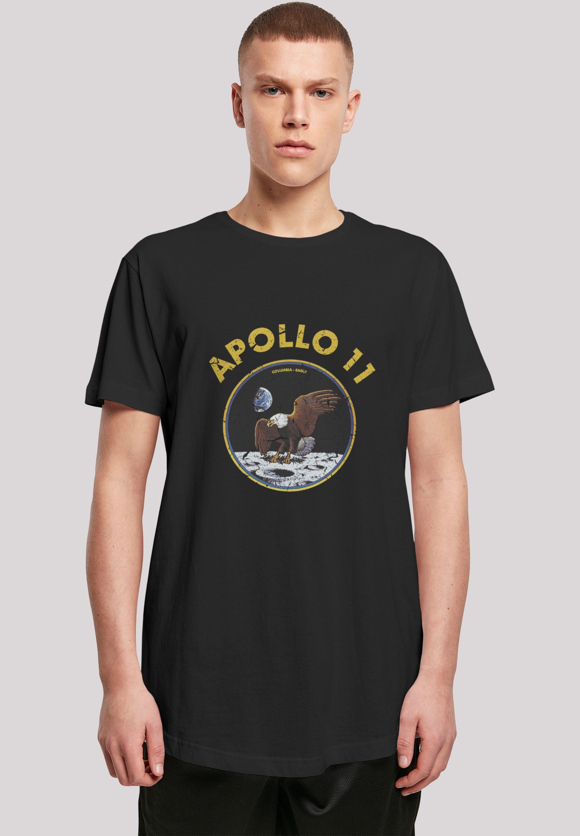 Herren,Premium NASA F4NT4STIC T-Shirt Black Classic Mondlandung Merch,Lang,Longshirt,Bedruckt