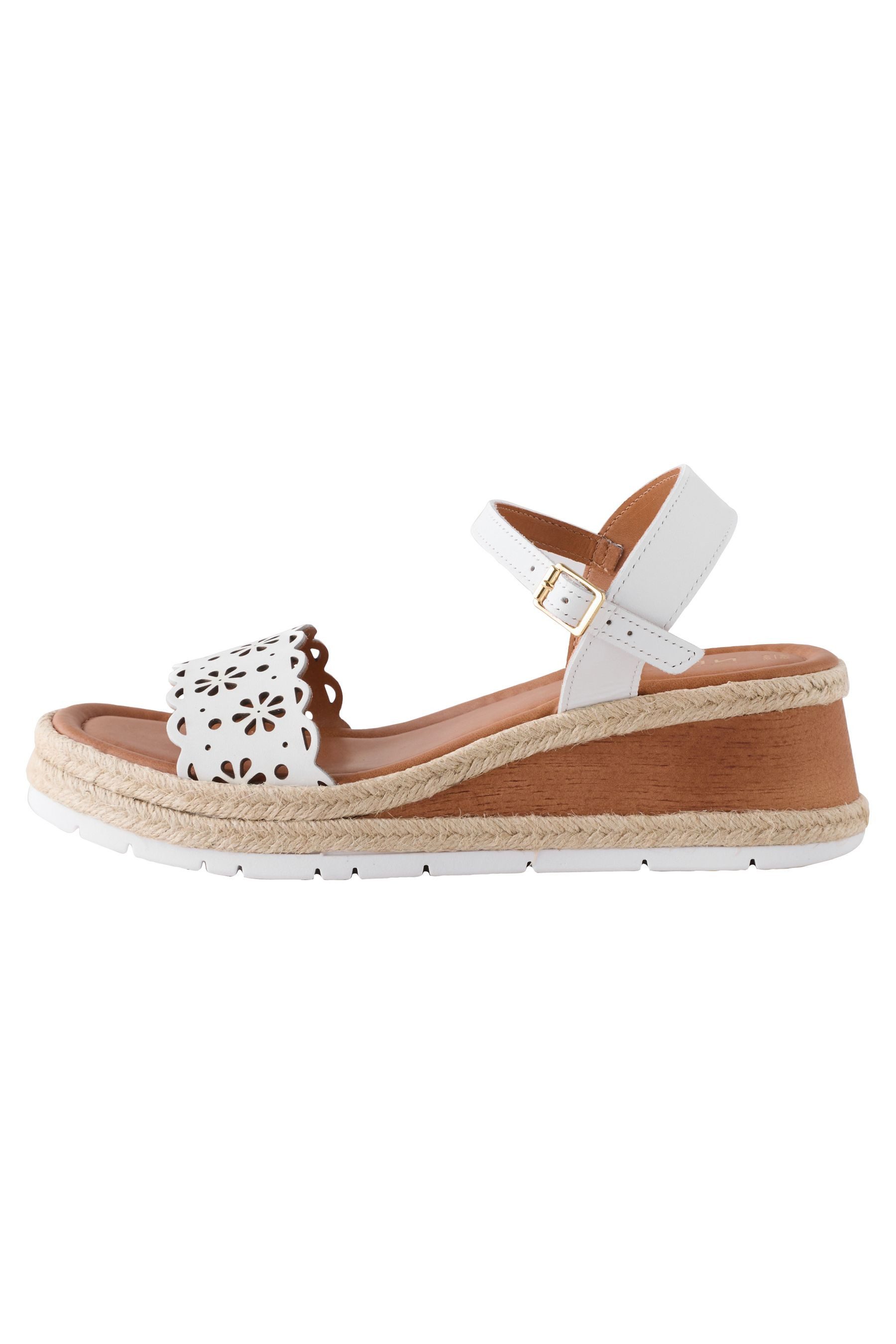 Next Forever Comfort® Wedges aus Leder, extra weit Keilsandalette