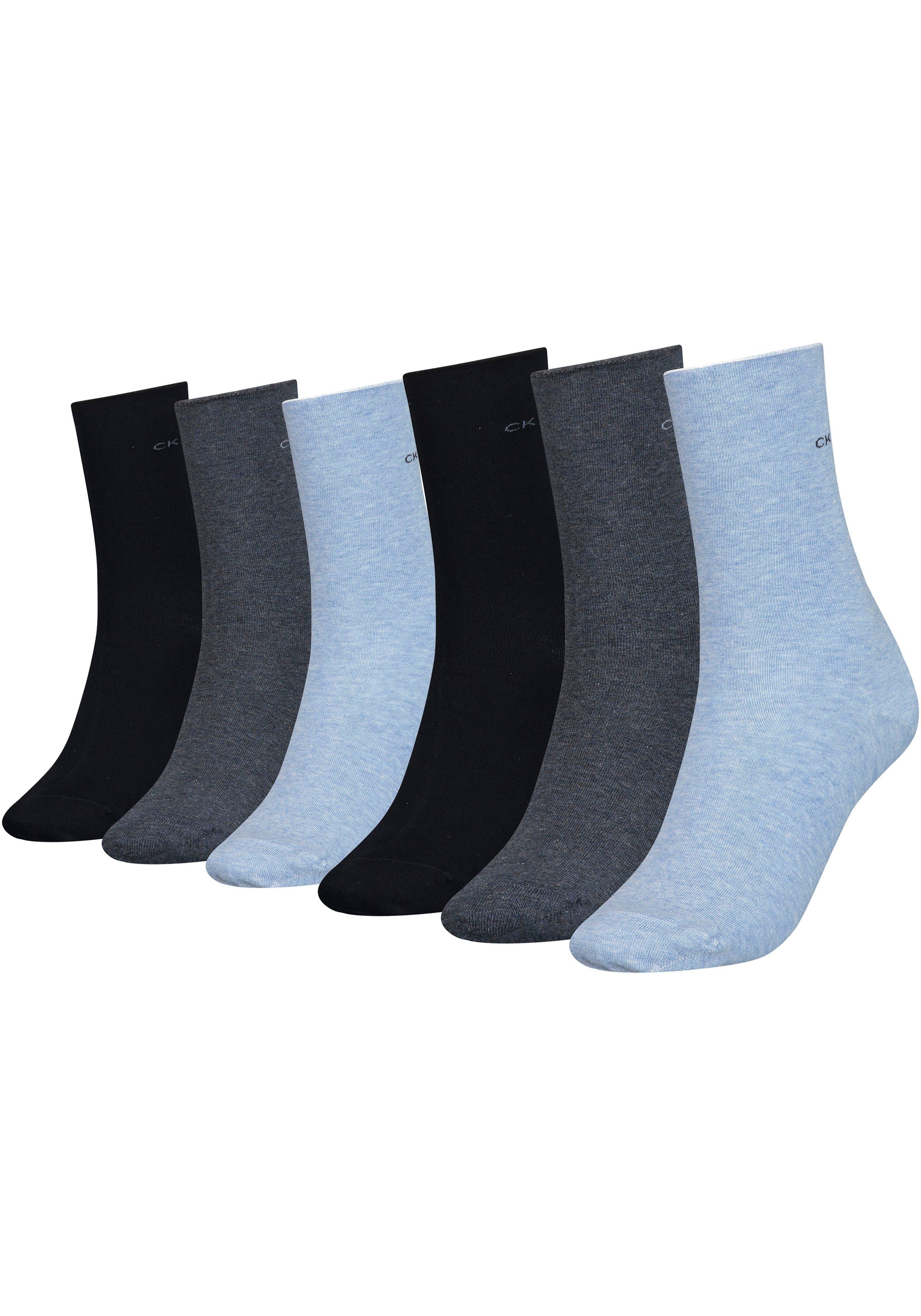 Calvin Klein Socken (Packung, 6er-Pack) mit maschinenverbundener Zehennaht