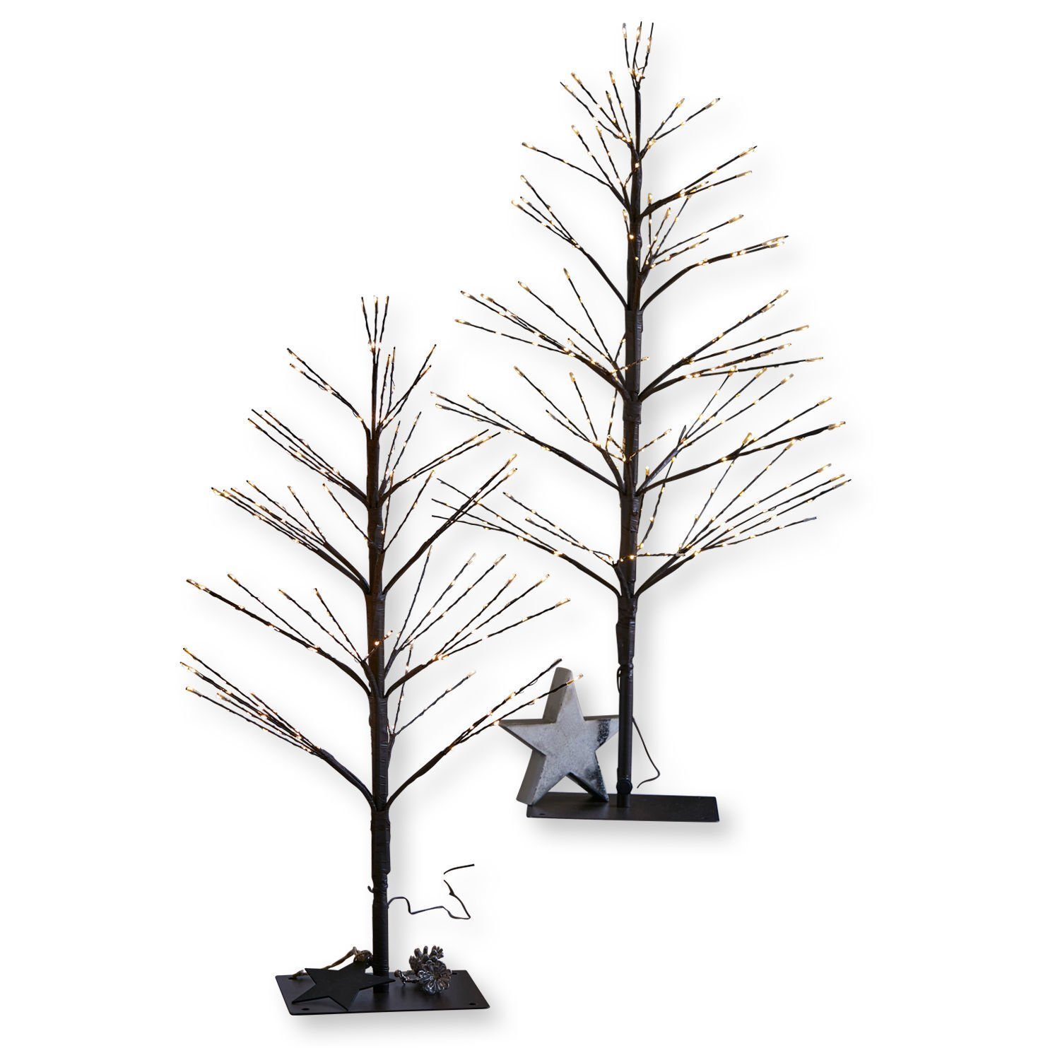 Mirabeau Weihnachtsfigur Deko-Baum 2er Set Hellerud braun (2er Set, 2er Set günstig online kaufen