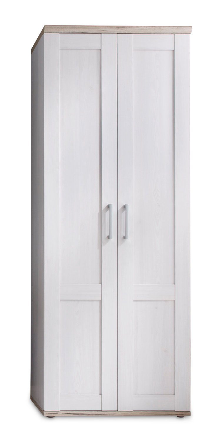 Garderobenschrank ROMANCE, B 76 x H 201 cm, Sibiu Lärche Dekor Eiche Sanremo Dekor, mit 2 Türen