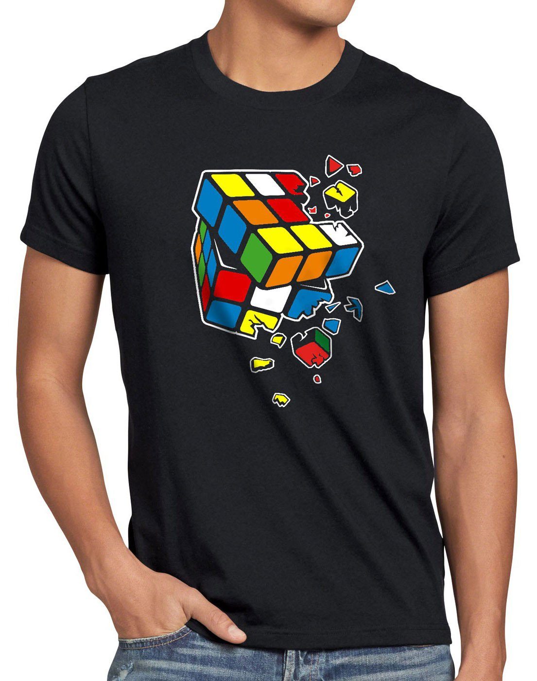 explosion Cube theory Print-Shirt Sheldon bang big Herren style3 cooper rubik T-Shirt zauberwürfel