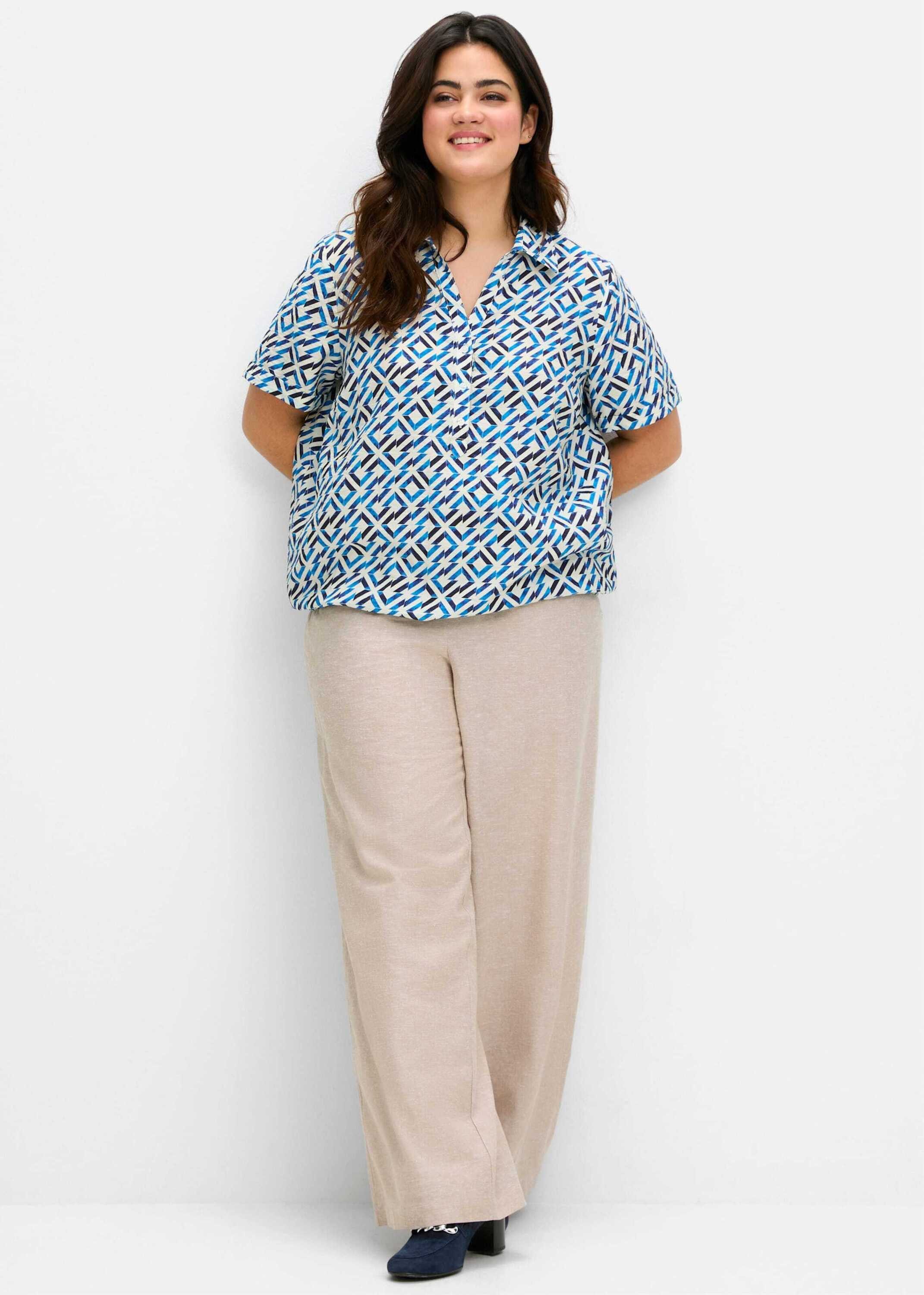 Sheego Klassische Bluse Tunika Kurzarm günstig online kaufen