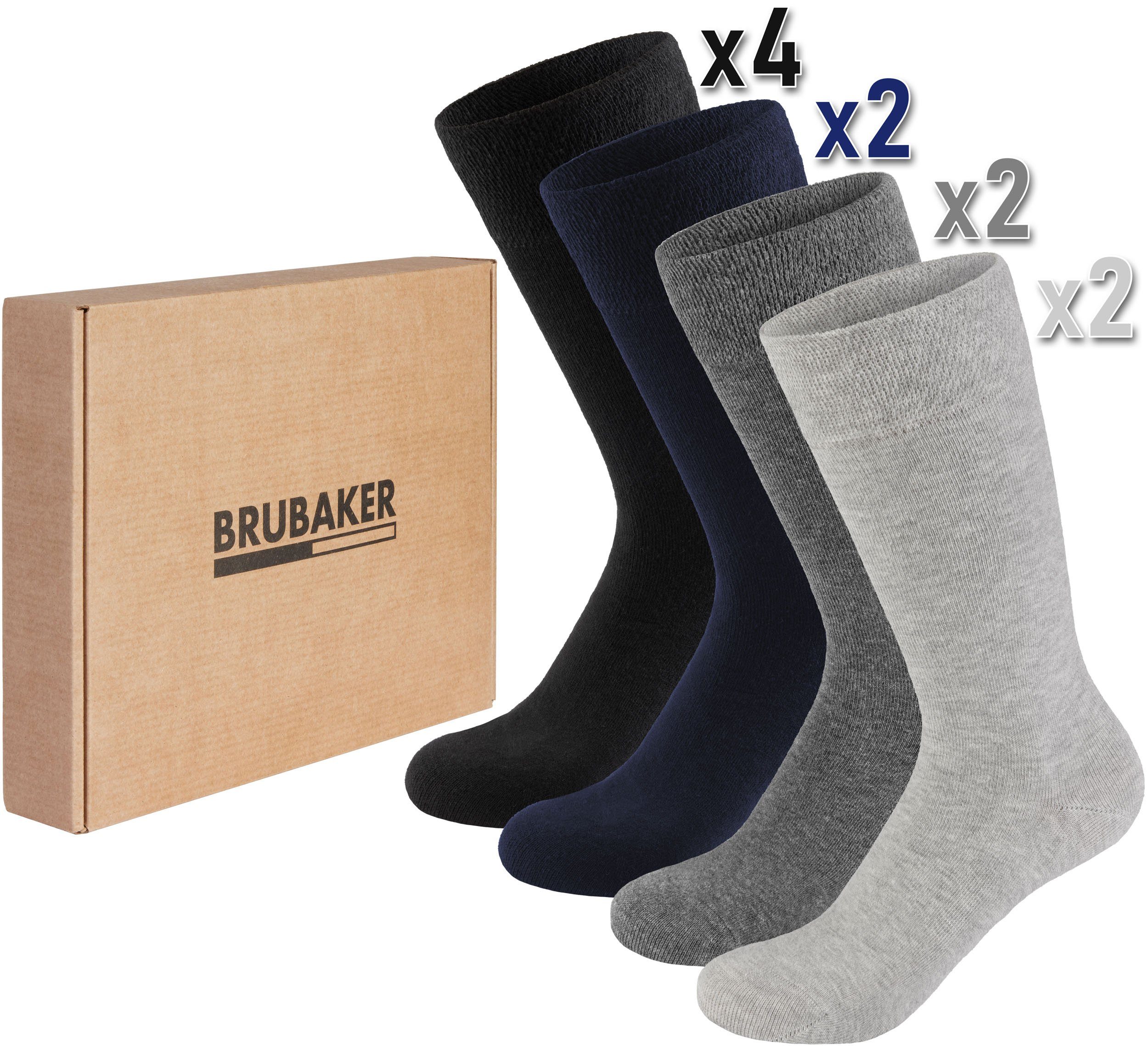 BRUBAKER Businesssocken Herrensocken in Geschenkbox - Komfort & Business Herren Socken (Großes Socken-Set, 10-Paar) Baumwollsocken Fein und Weich