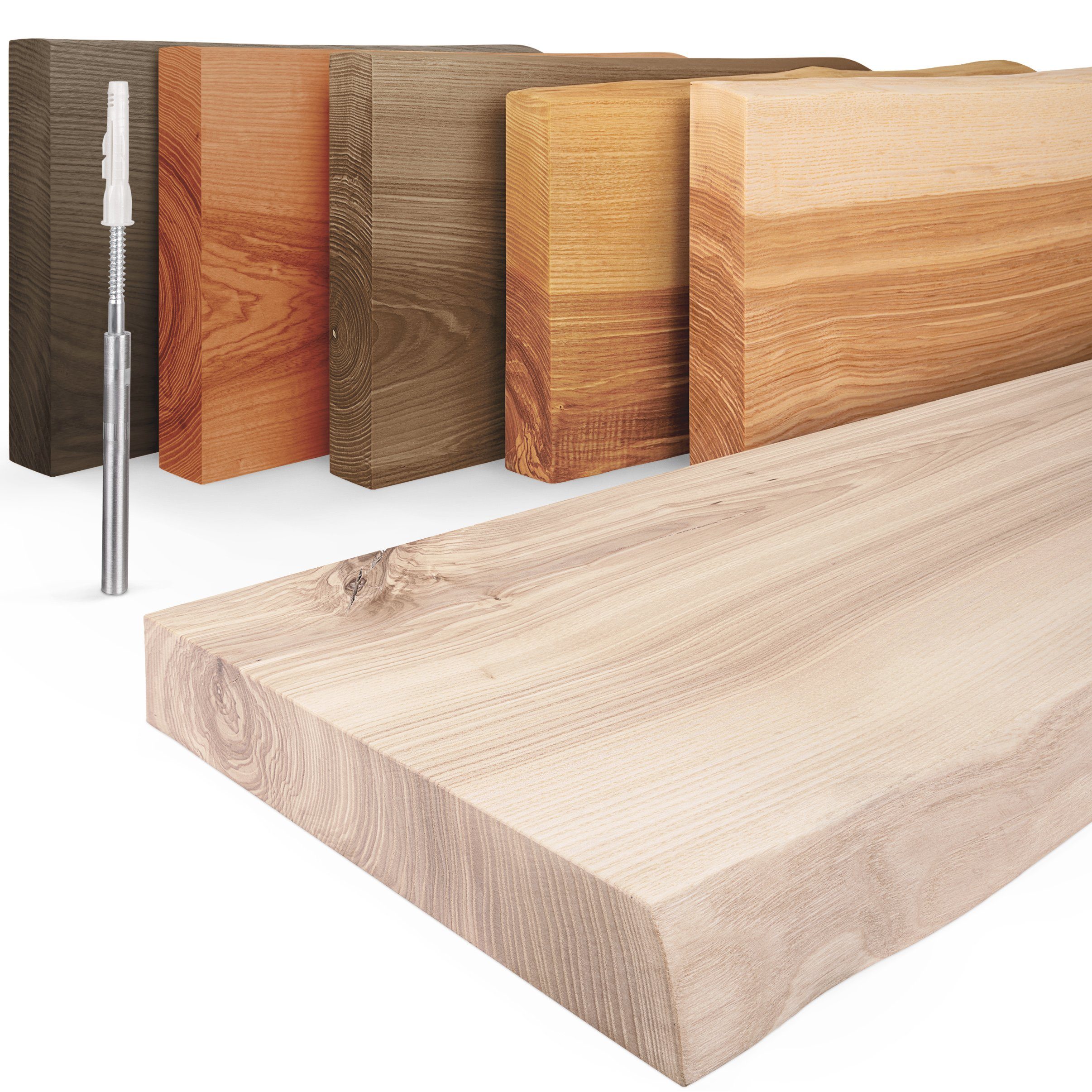 LAMO Manufaktur Wandregal Holz Baumkante, Regal günstig online kaufen