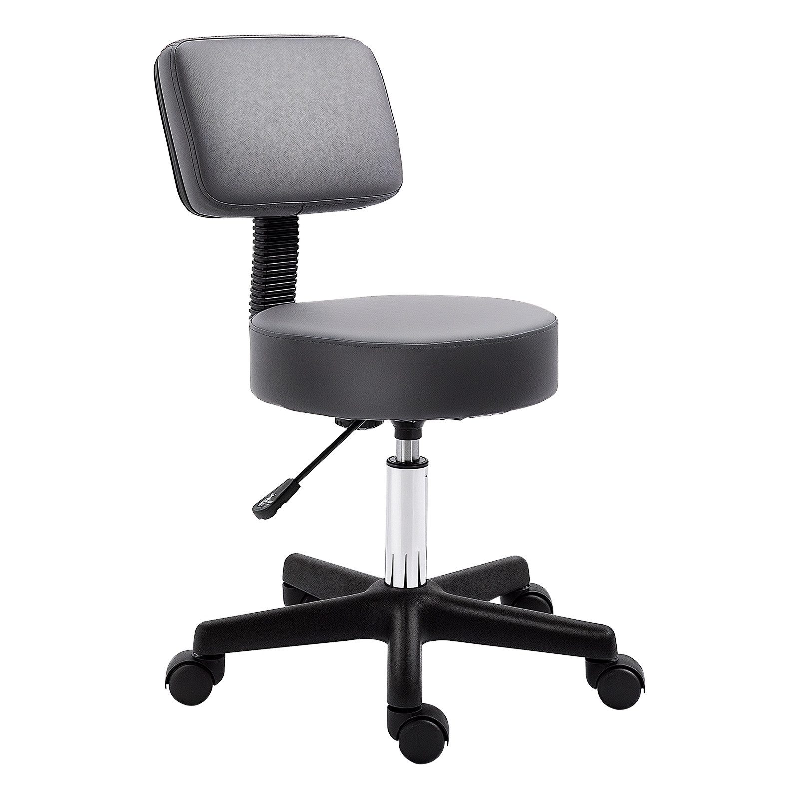 HOMCOM Rollsitz Drehhocker 360° drehbar Bürohocker für Büro Salon Massage Spa (Salonhocker, 1 St., Massagehocker), 360° drehbar, Grau