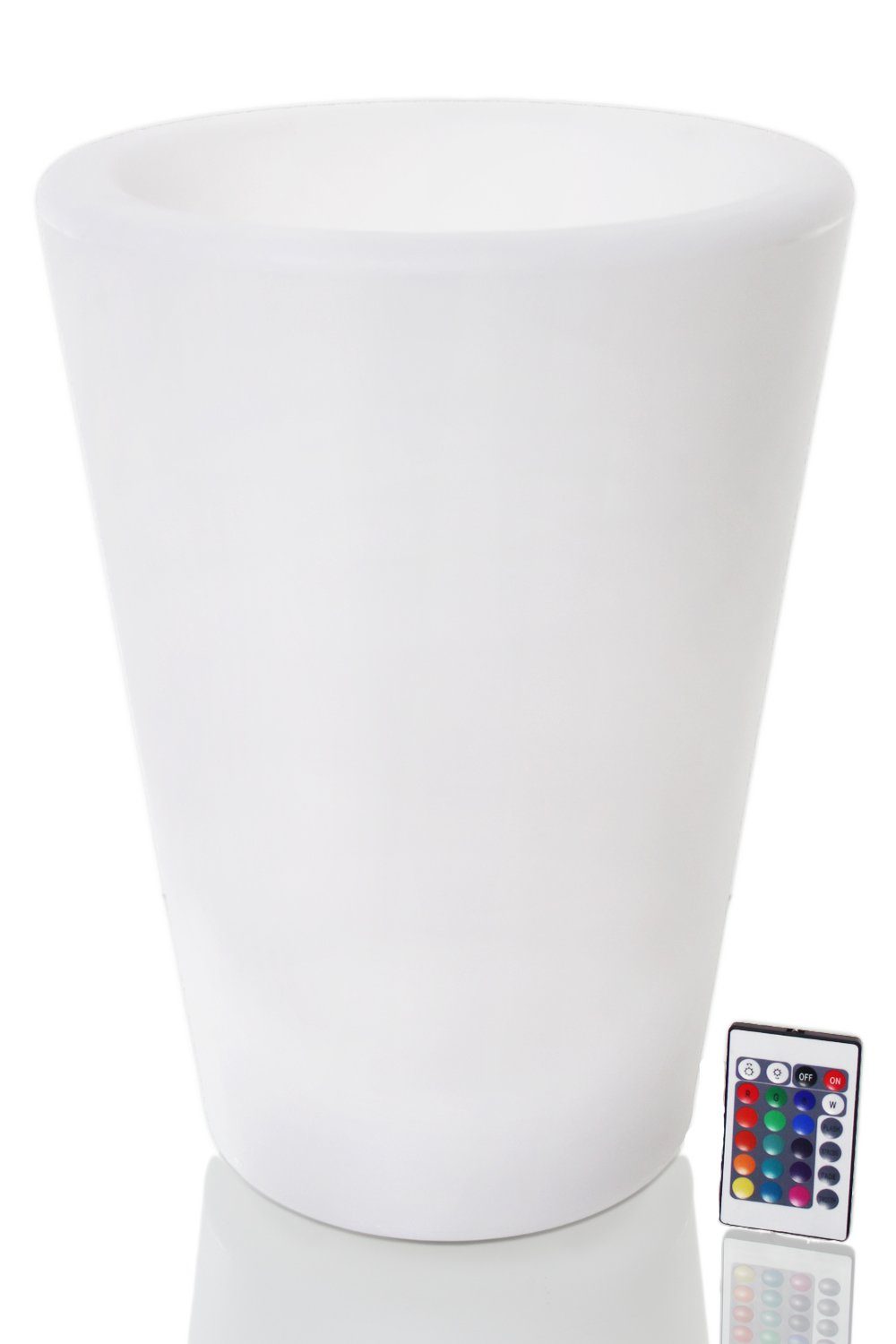 Arnusa Blumentopf LED Blumenkübel PL124 kabellos einsetzbar Pflanzkübel (beleuchteter Blumentopf), RGB Farbwechsel mit Fernbedienung