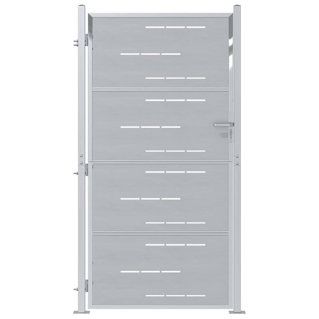 vidaXL Gartentor Gartentor mit Schloss Silber 96 x 180 cm Edelstahl günstig online kaufen