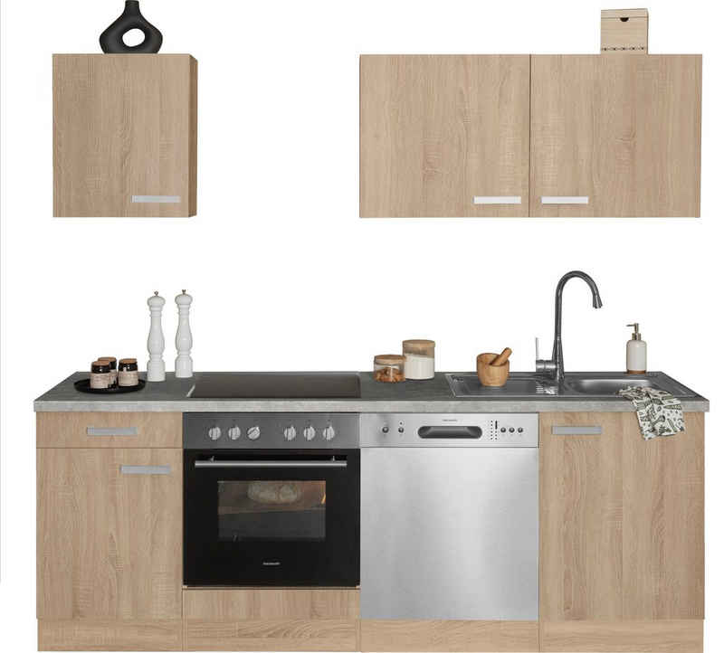 OPTIFIT Küchenzeile Leer Breite 210 cm, mit Hanseatic-Geräten, wahlweise mit Geschirrspüler