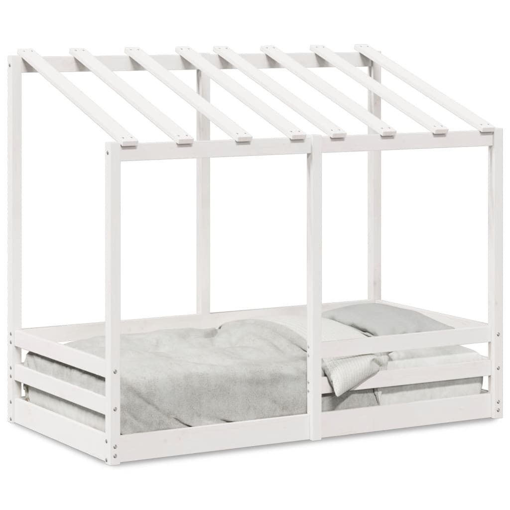 vidaXL Bett Kinderbett mit Dach Weiß günstig online kaufen