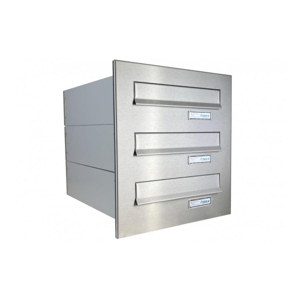 Letterbox24 Briefkasten B-04 Edelstahl Mauerdurchwurf Briefkastenanlage