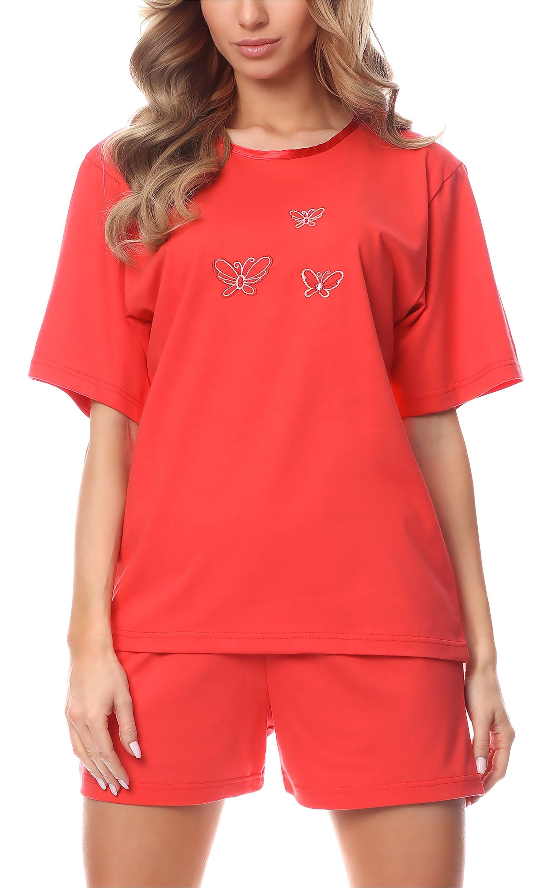 Coral Kurzarm 91LW1 Schlafanzug Merry Style Schlafanzug (Kurzarm) Damen