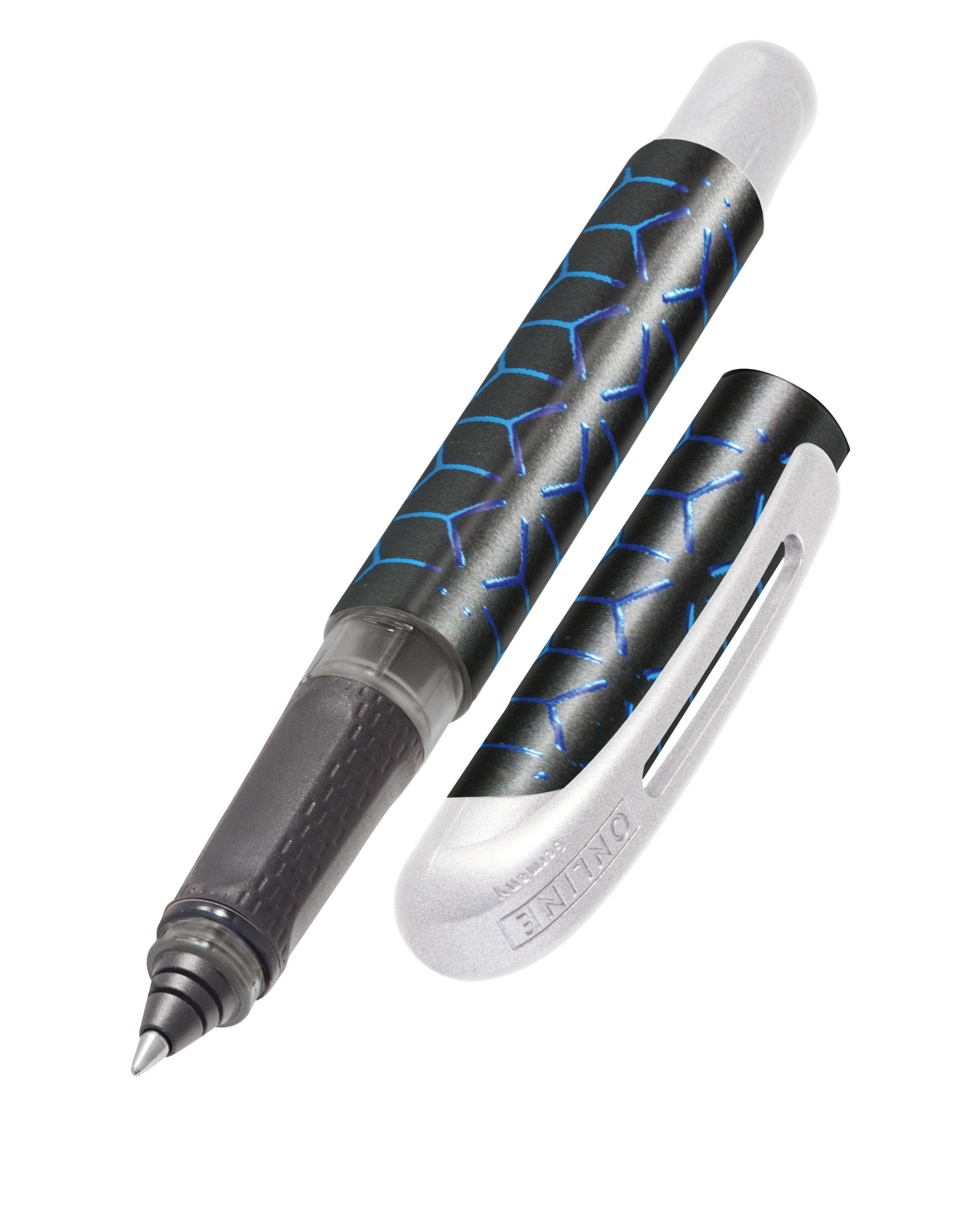 Online Pen Tintenroller College Tintenpatronen-Rollerball, ergonomisch, ideal für die Schule, hergestellt in Deutschland Blue Style