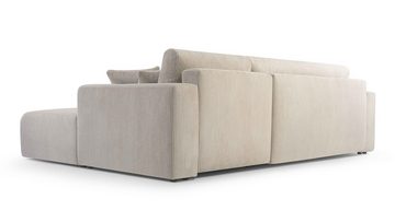 Furnix Ecksofa KAORIM MINI Polsterecke in L-Form mit Schlaffunktion Bettkasten, 279x84x187 cm, Schlaffläche 140x240 cm, topmoderner Polsterstoff