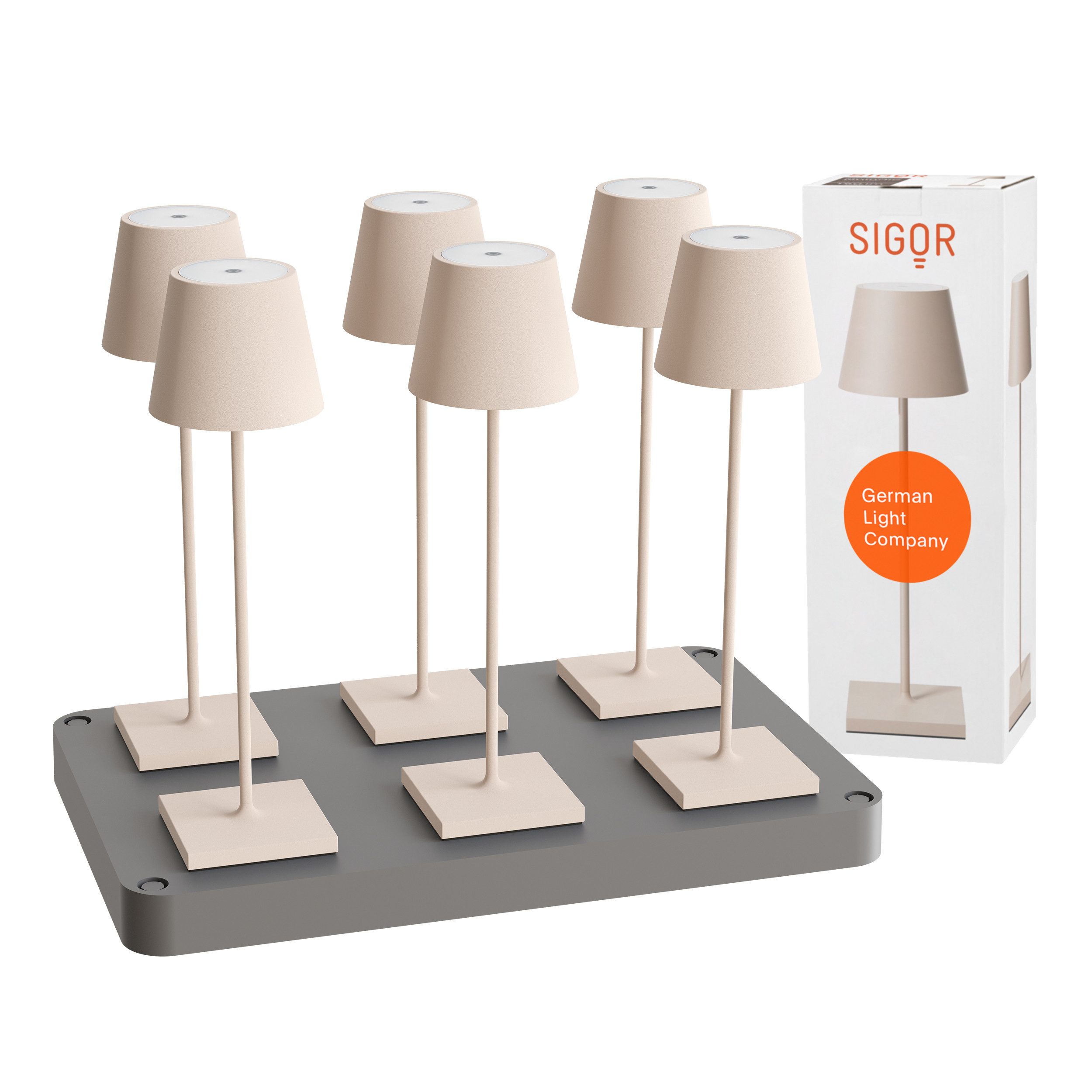 SIGOR LED Tischleuchte, Dimmbar, LED fest integriert, 2.700 + 2.200 K