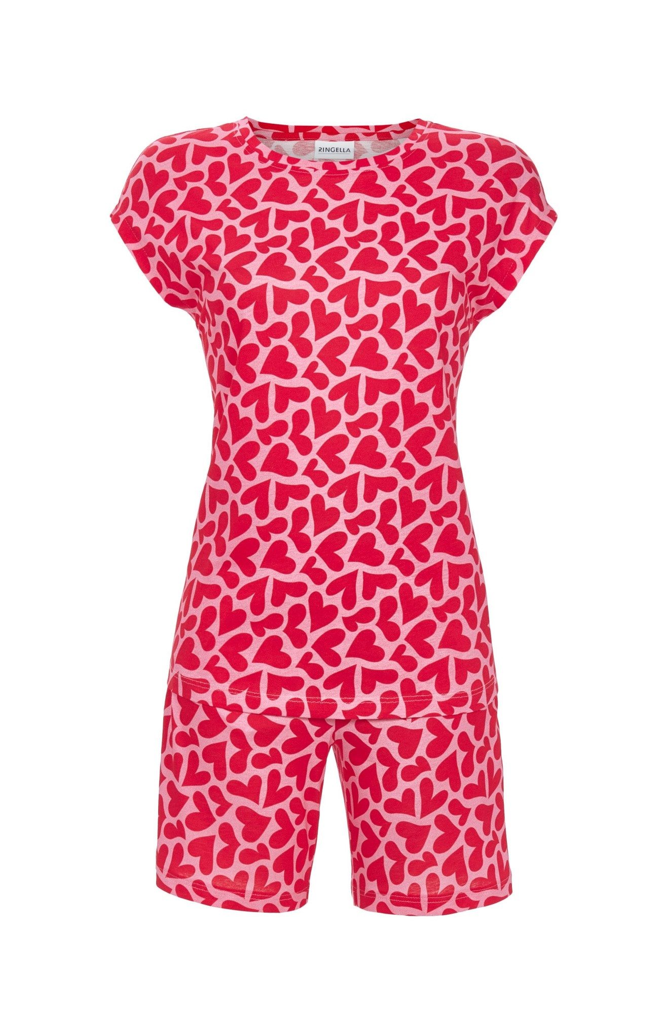 Ringella Shorty mit Herzdessin, Hose mit Gummizugbund und Eingrifftaschen (2 tlg) Baumwoll/Modal-Mischung