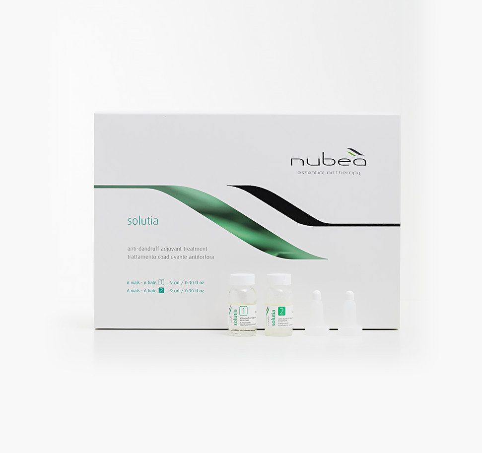 Nubeà Haarpflege-Set SOLUTIA Anti-Schuppen Ampullen, 12-tlg., Vegan, gegen Schuppen, pflegend
