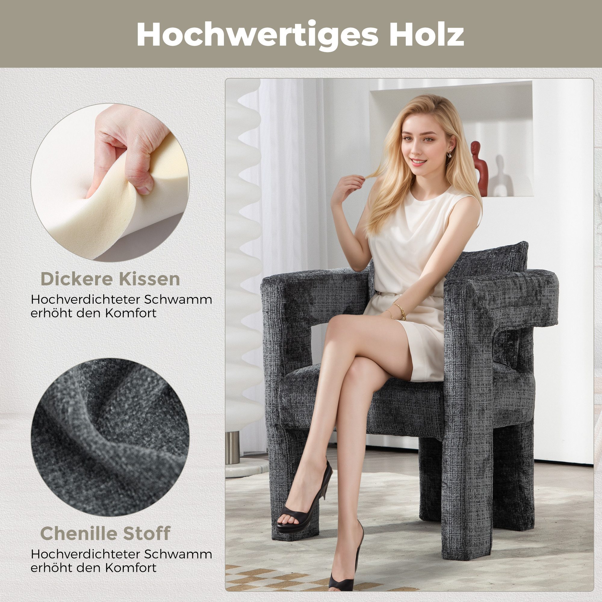MODFU Loungesessel Fernsehsessel Polsterstuhl Küchenstuhl Freizeitstuhl günstig online kaufen