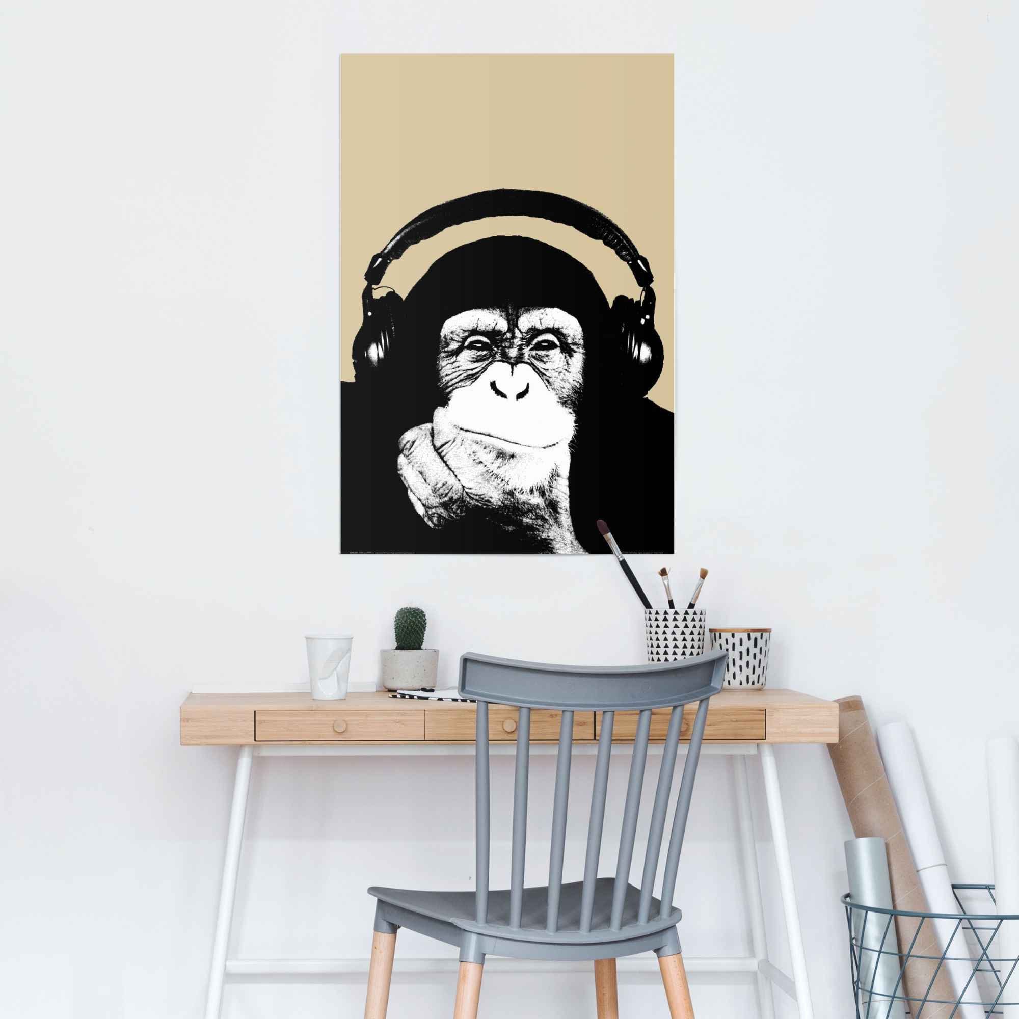 Reinders! Poster Steez Affe mit Kopfhörer, (1 St)