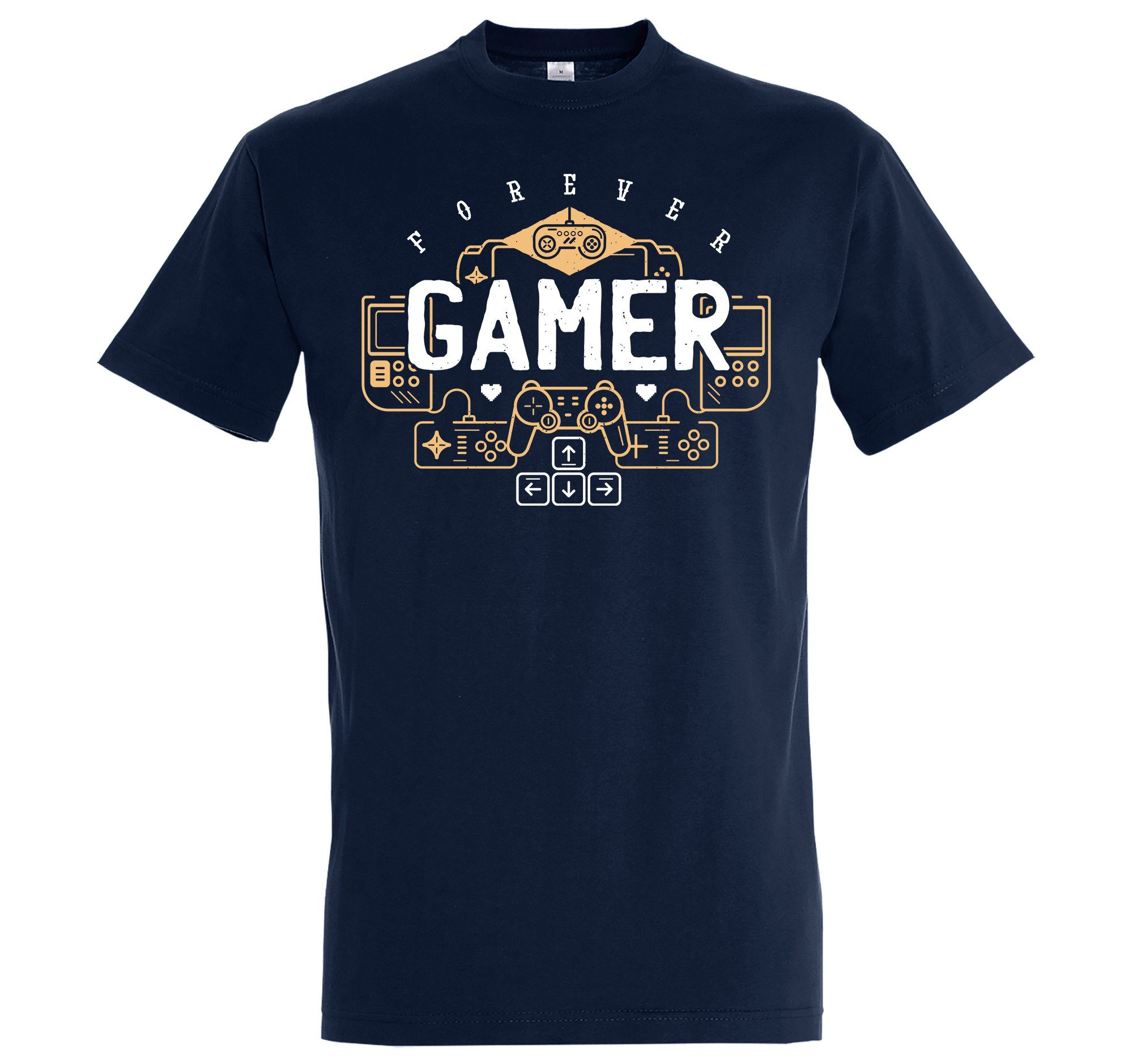 Youth Designz T-Shirt Gamer Forever Herren Shirt mit trendigem Frontprint Navyblau