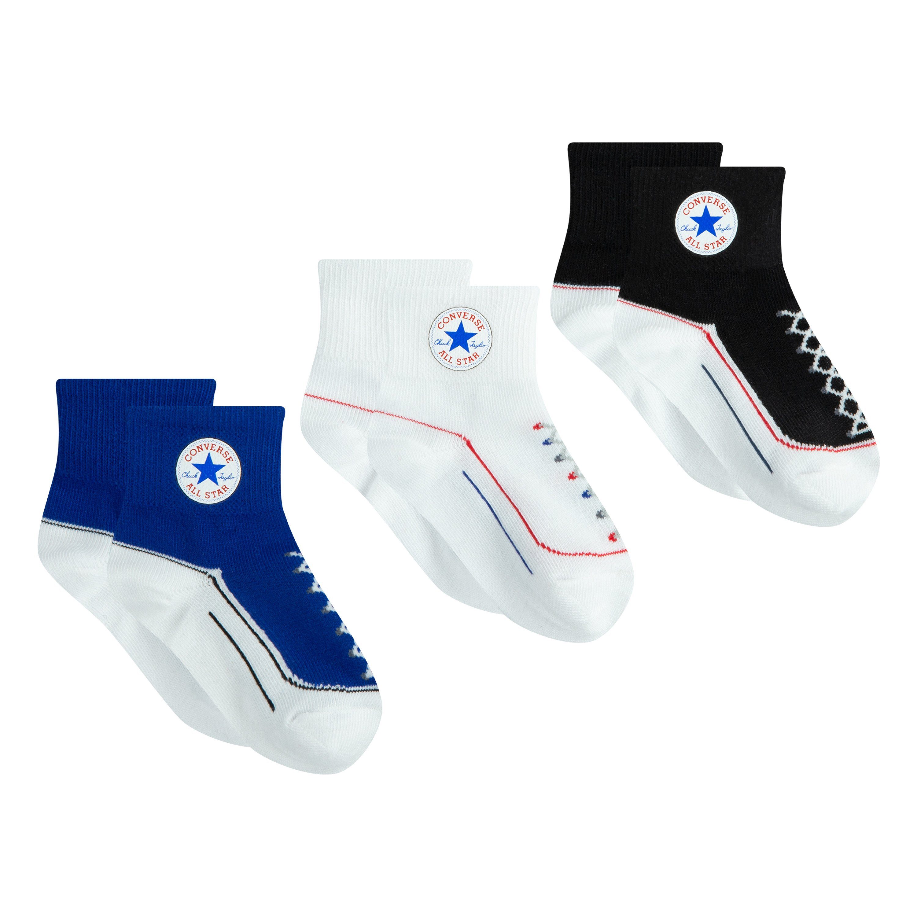 Converse Socken CHN INFANT STRIATED QTR 3PK für Babys geeignet, Mehrpack mit 3 Paar Socken