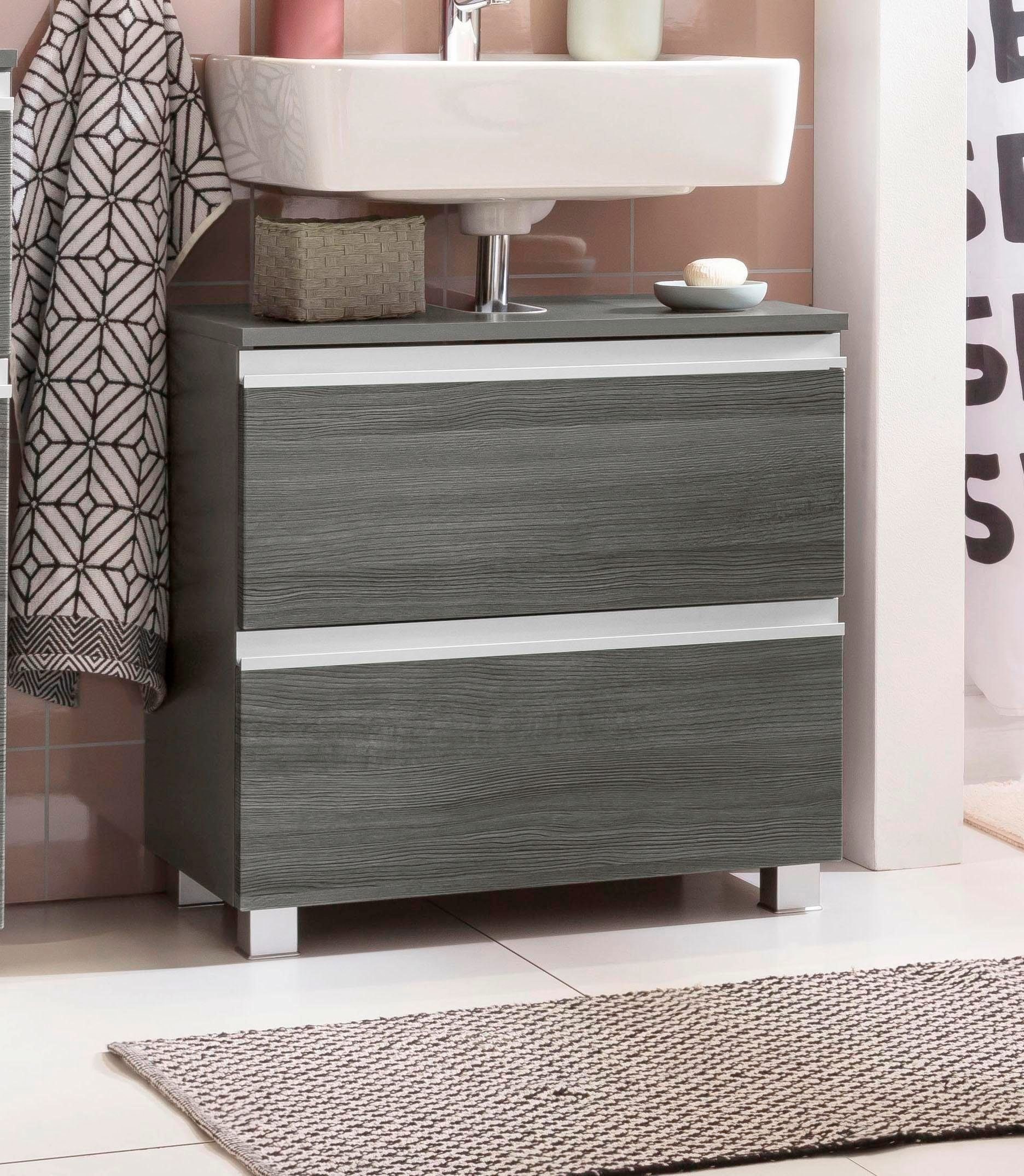 welltime Waschbeckenunterschrank Ohio Rückwand mit Aussparung