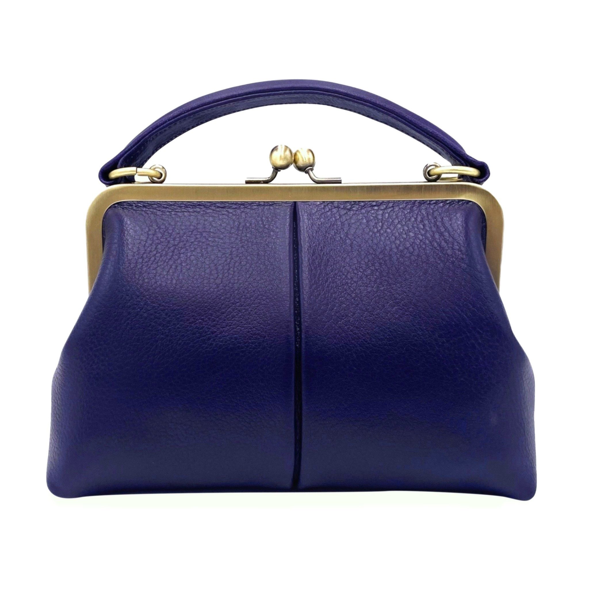 Taschenkinder Handtasche Damen Handtasche Leder "Kleine Olive", Umhängetasche, Vintage Stil., Echtleder Tasche mit Bügelverschluss